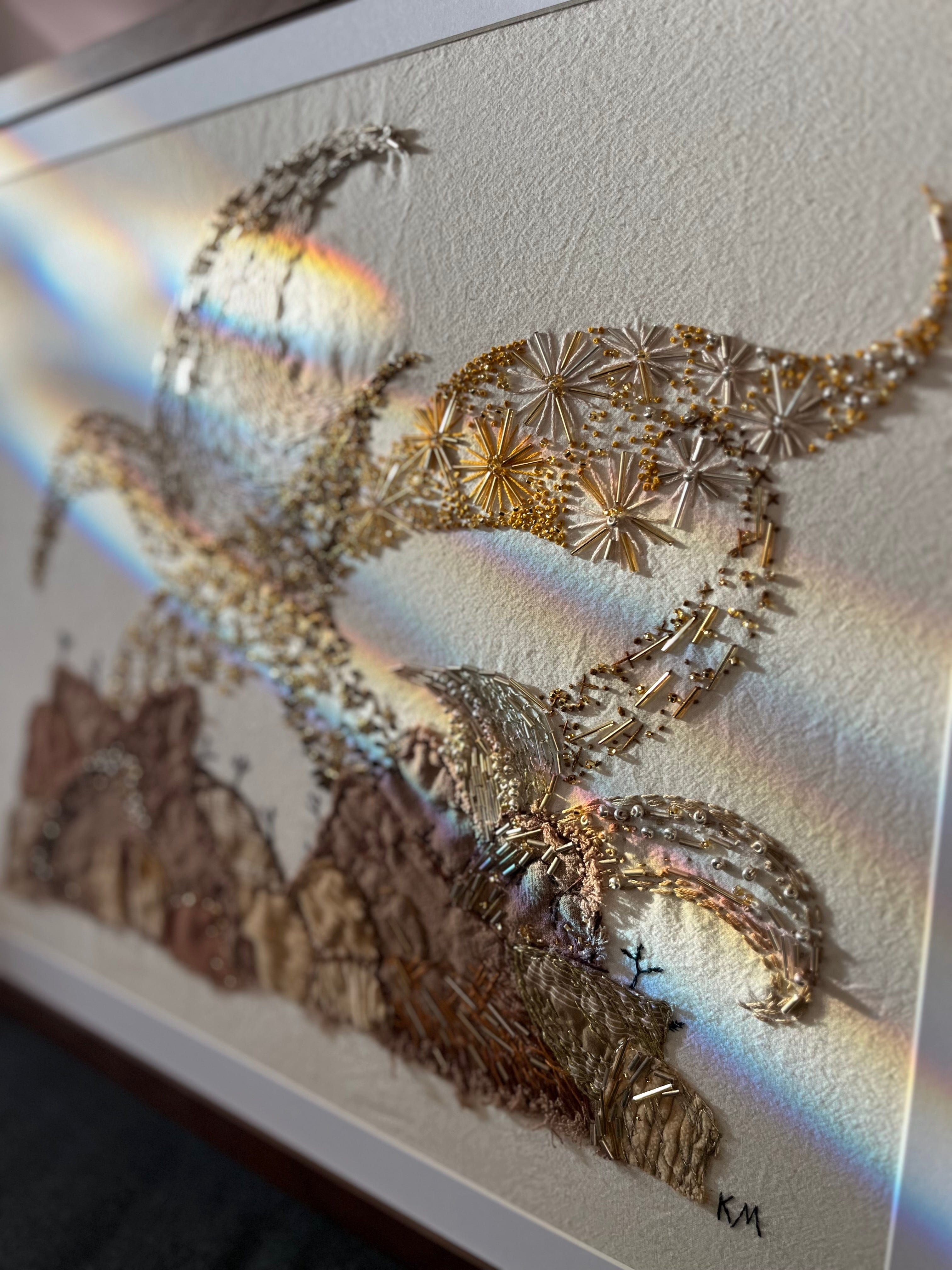 Seamstress Kate Hand Embroidered Art Piece available in Joshua Tree at JT Trading Post