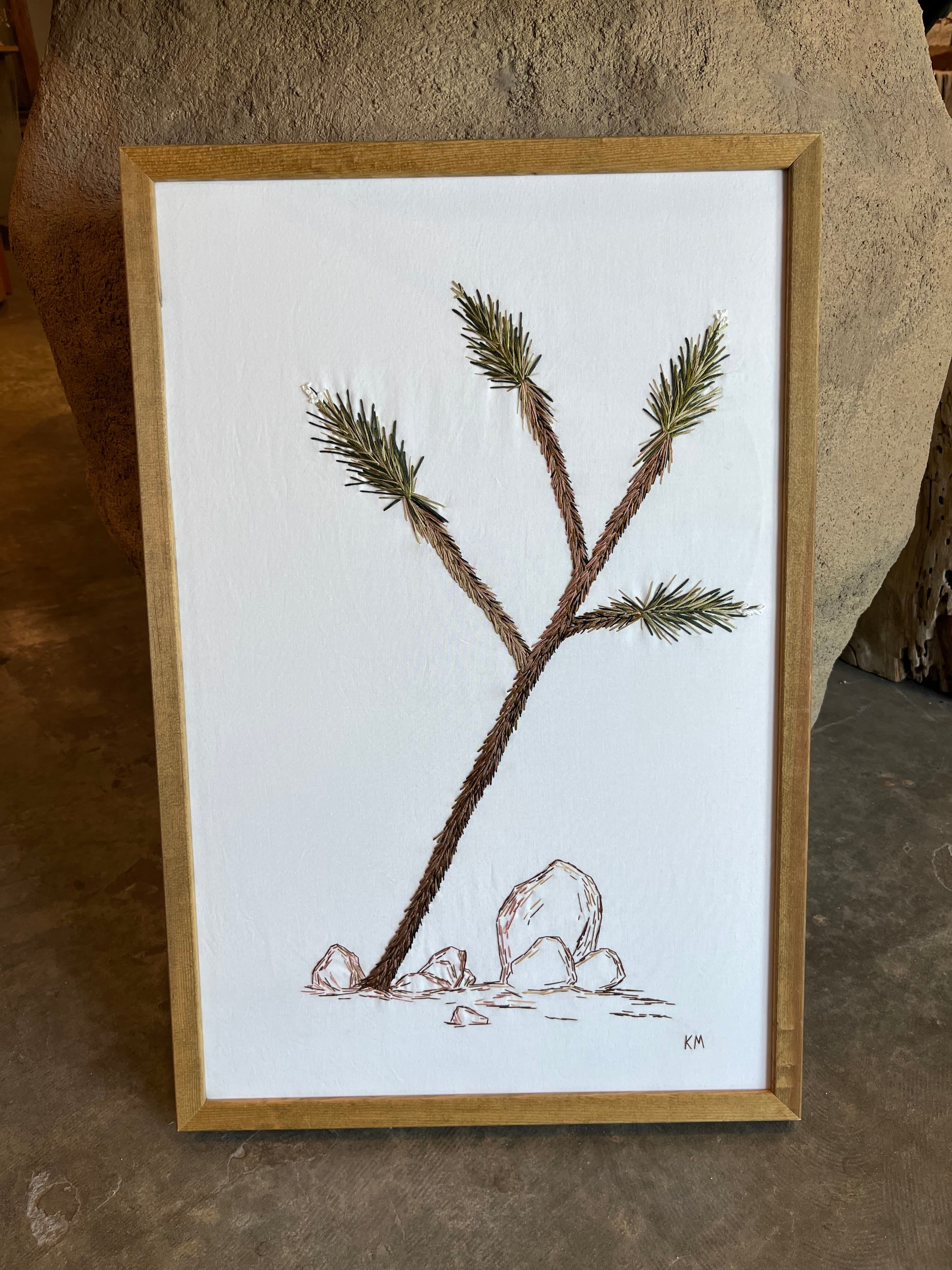 Seamstress Kate Hand-Embroidered Joshua Tree | Large 16"X24" available in Joshua Tree at JT Trading Post
