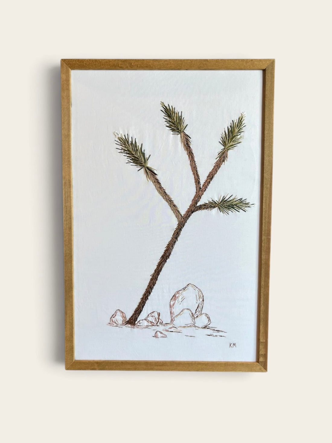 Seamstress Kate Hand-Embroidered Joshua Tree | Large 16"X24" available in Joshua Tree at JT Trading Post