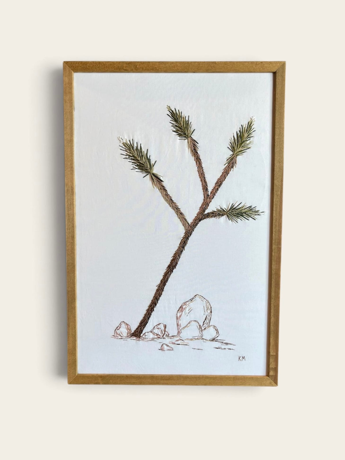 Seamstress Kate Hand-Embroidered Joshua Tree | Large 16"X24" available in Joshua Tree at JT Trading Post