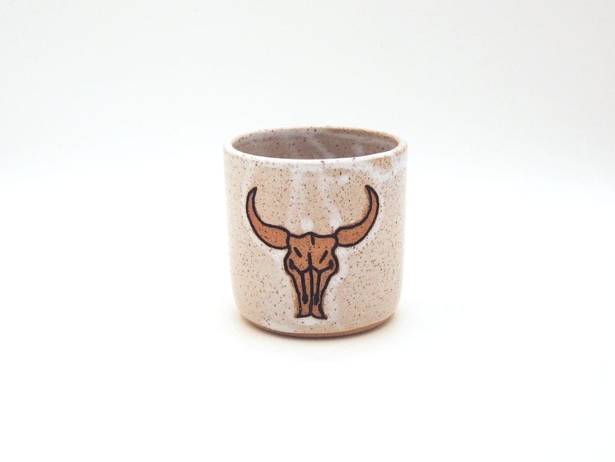 Stray Ceramics Cow Skull Tumbler available in Joshua Tree at JT Trading Post