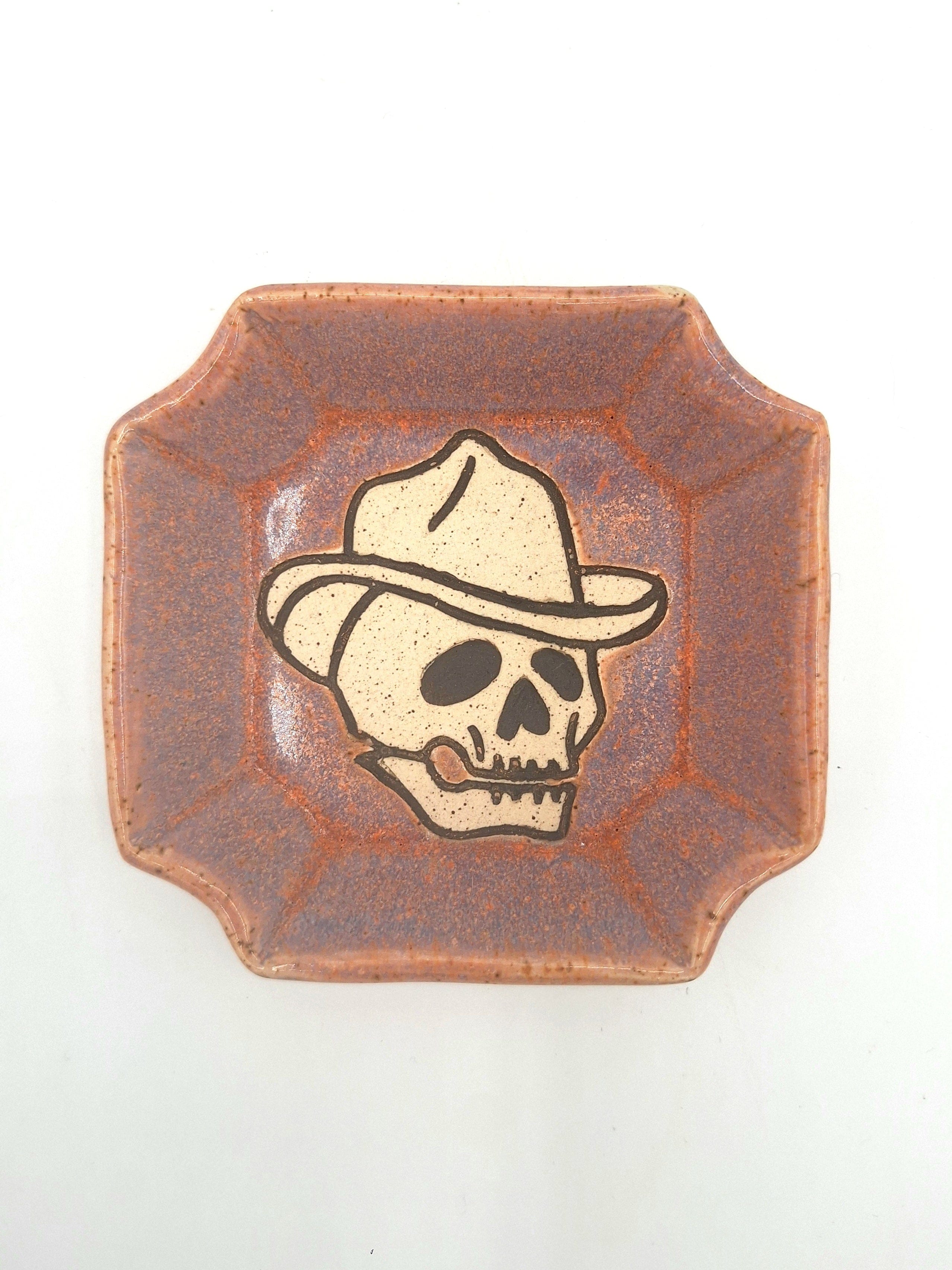 Cowboy Skull Plate Square Medium