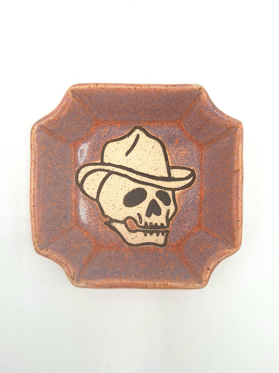 Cowboy Skull Plate Square Medium