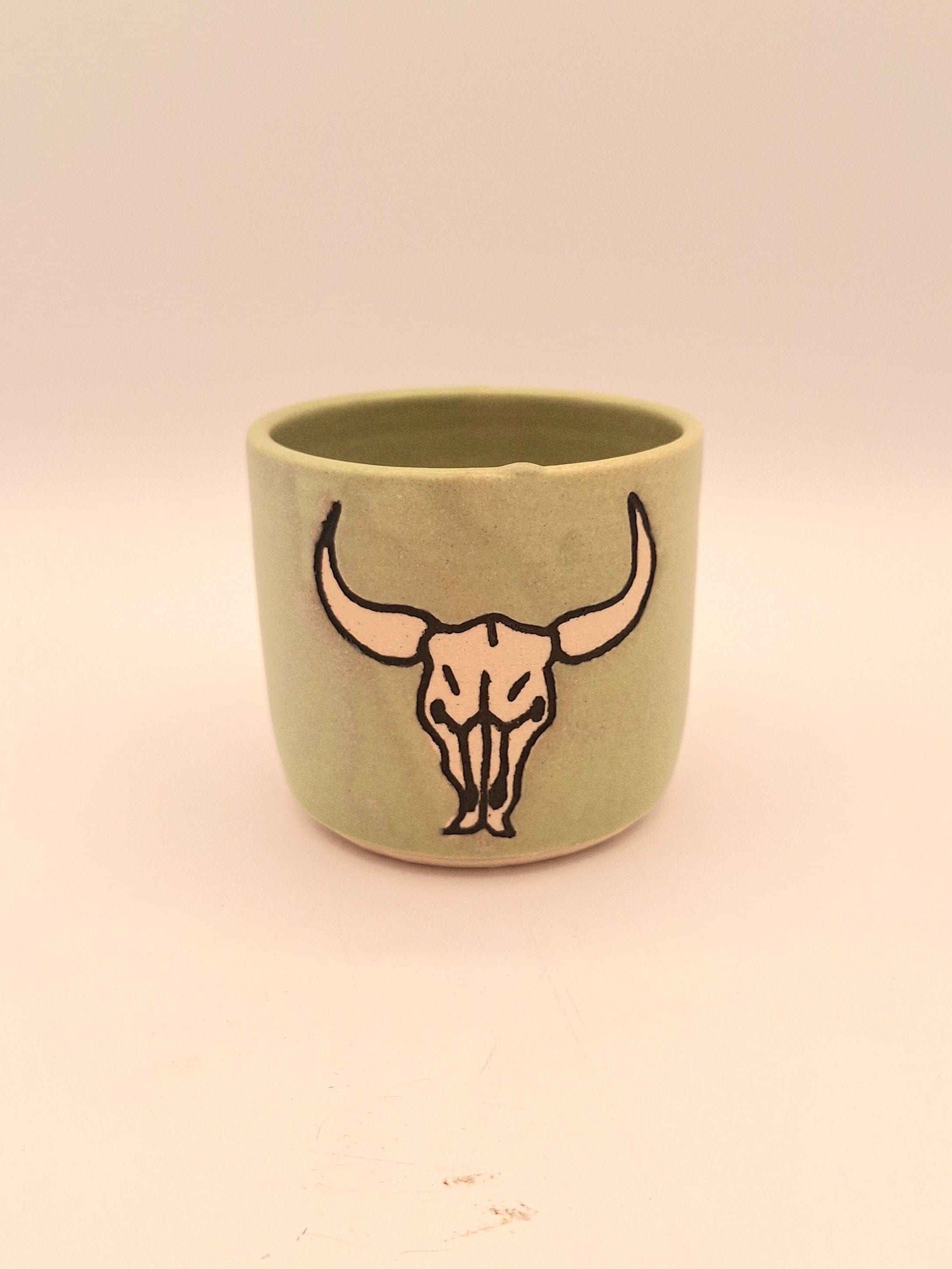 Stray Ceramics Cow Skull Tumbler available in Joshua Tree at JT Trading Post