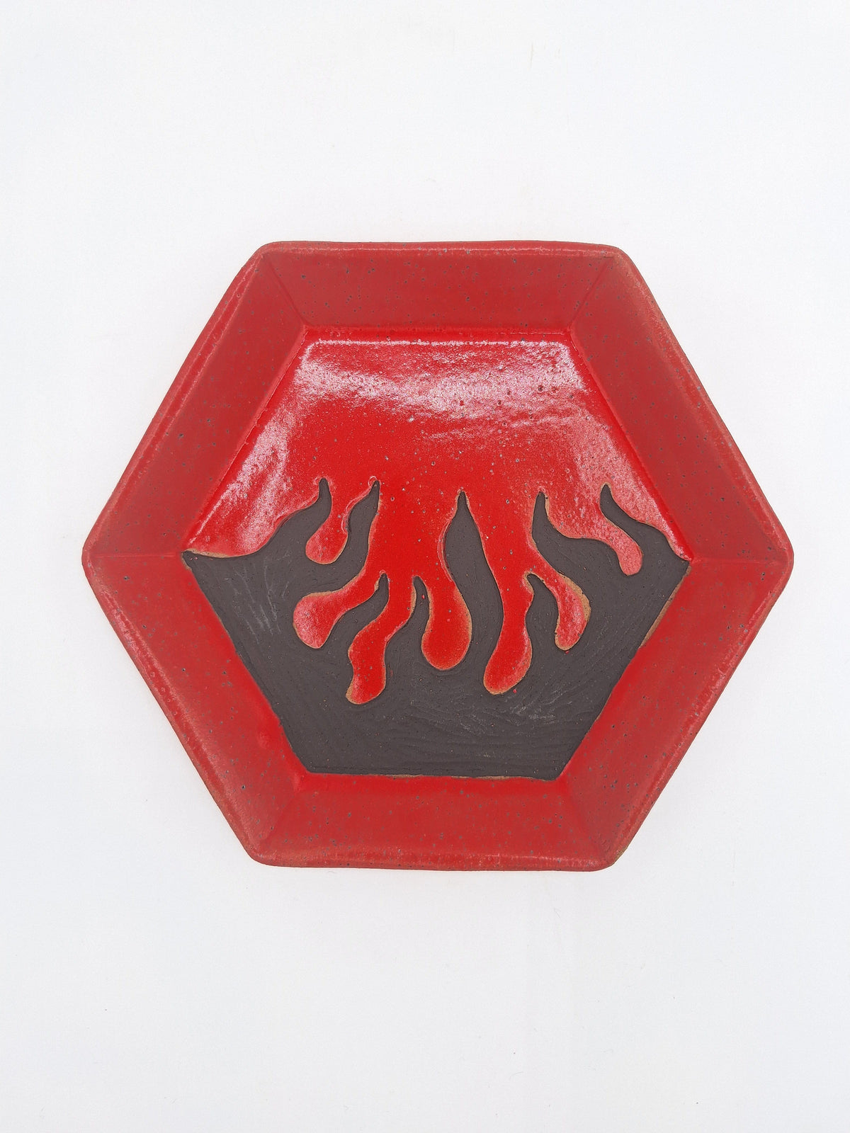 Stray Ceramics Flame Plate Hexagon Medium available in Joshua Tree at JT Trading Post