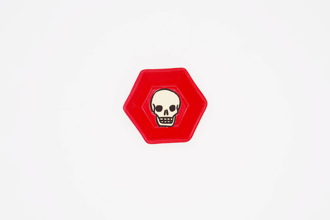 Stray Ceramics Skull Plate Hexagon Mini available in Joshua Tree at JT Trading Post