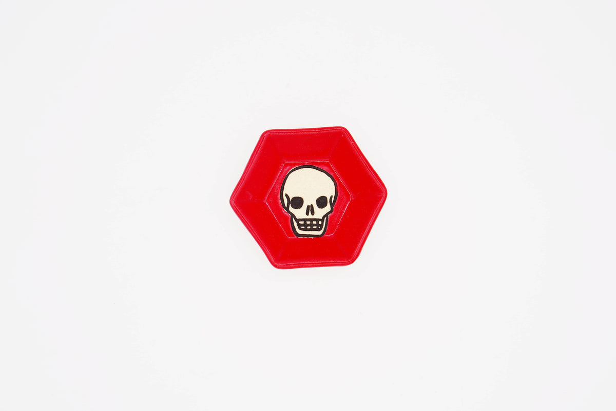 Stray Ceramics Skull Plate Hexagon Mini available in Joshua Tree at JT Trading Post