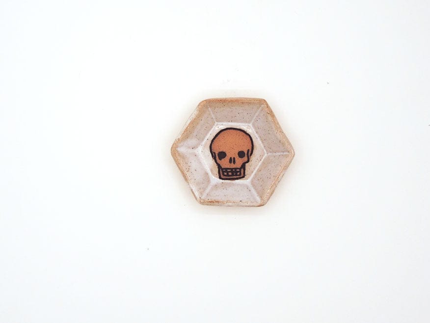 Stray Ceramics Skull Plate Hexagon Mini available in Joshua Tree at JT Trading Post