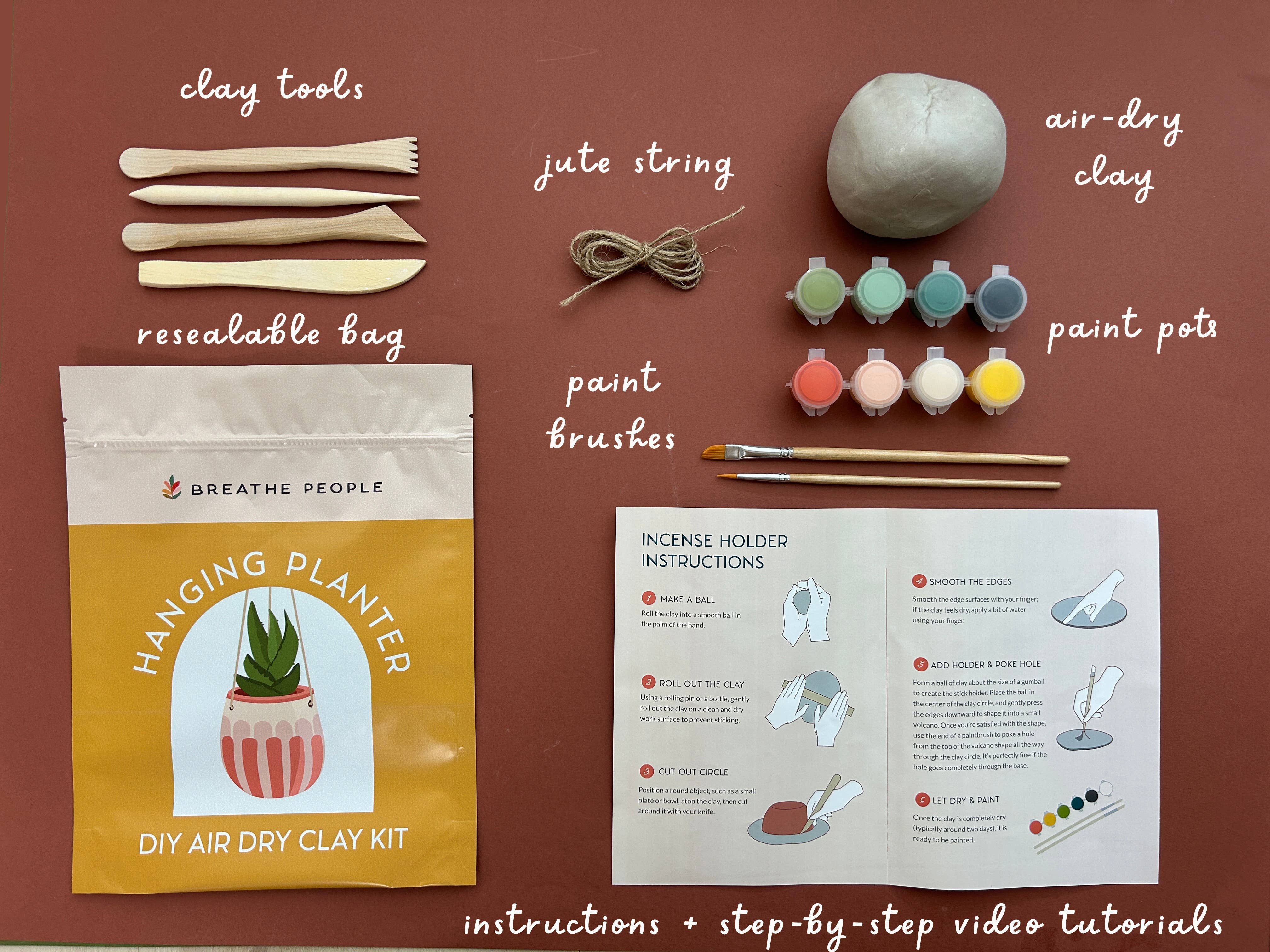 The Plant Social DIY Air Dry Clay Kit- Make Your Own Hanging Plant Pot available in Joshua Tree at JT Trading Post