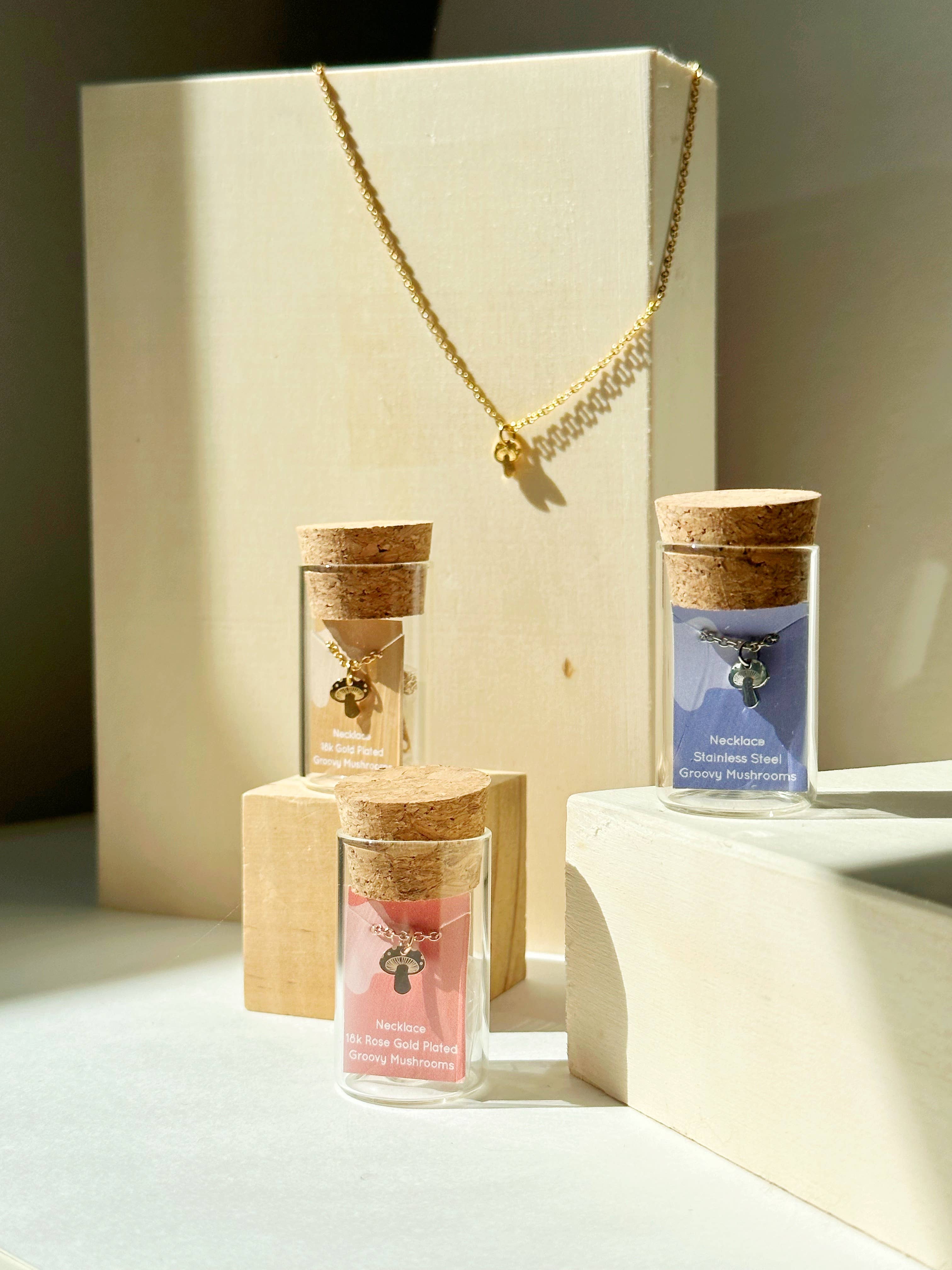 The Plant Social Groovy Mushroom Charm Necklace available in Joshua Tree at JT Trading Post