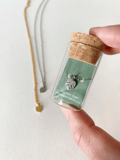 The Plant Social Monstera Deliciosa Charm Necklace available in Joshua Tree at JT Trading Post