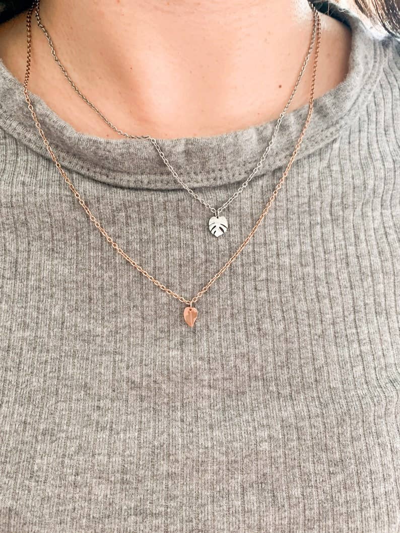 The Plant Social Monstera Deliciosa Charm Necklace available in Joshua Tree at JT Trading Post