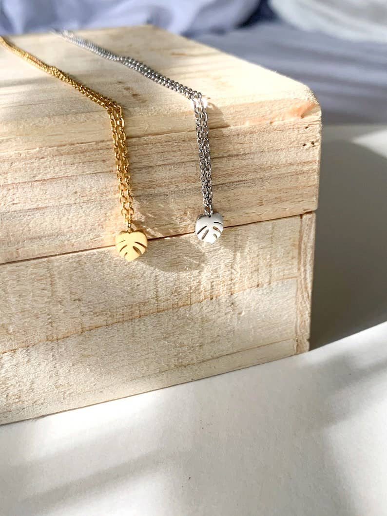 The Plant Social Monstera Deliciosa Charm Necklace available in Joshua Tree at JT Trading Post