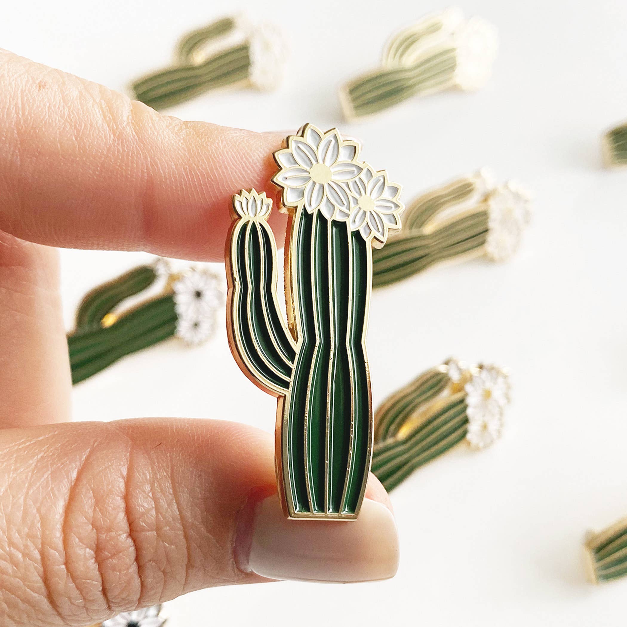 The Plant Social Olivia Blooming Cactus Lapel Pin available in Joshua Tree at JT Trading Post