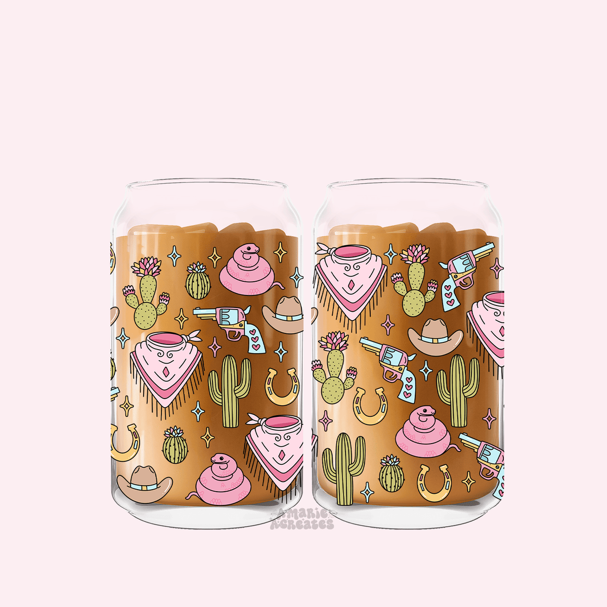 The Plant Social Western Vibes Glass Cup available in Joshua Tree at JT Trading Post
