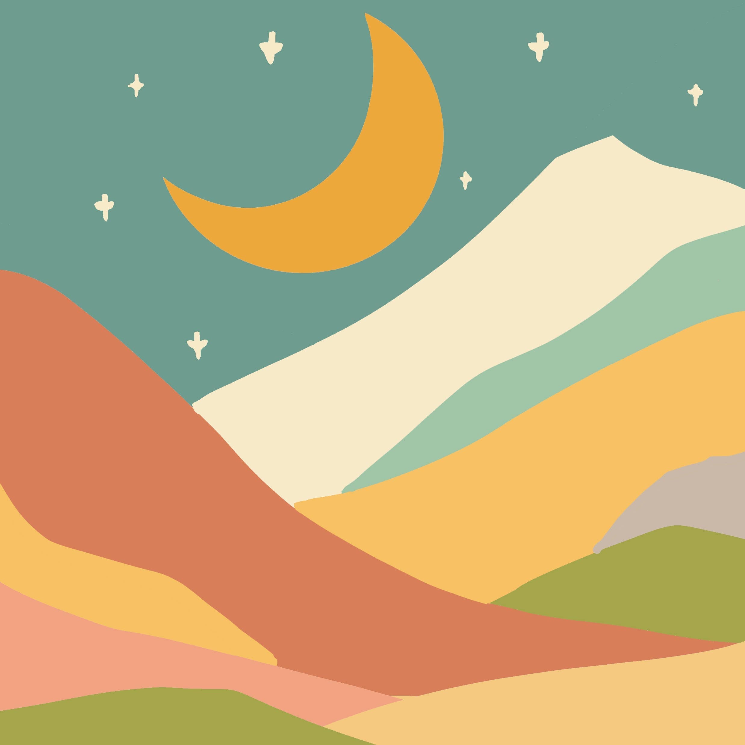 The Plant Social Sun + Moonlight Meditative Art Paint by Number Kit+ Easel available in Joshua Tree at JT Trading Post