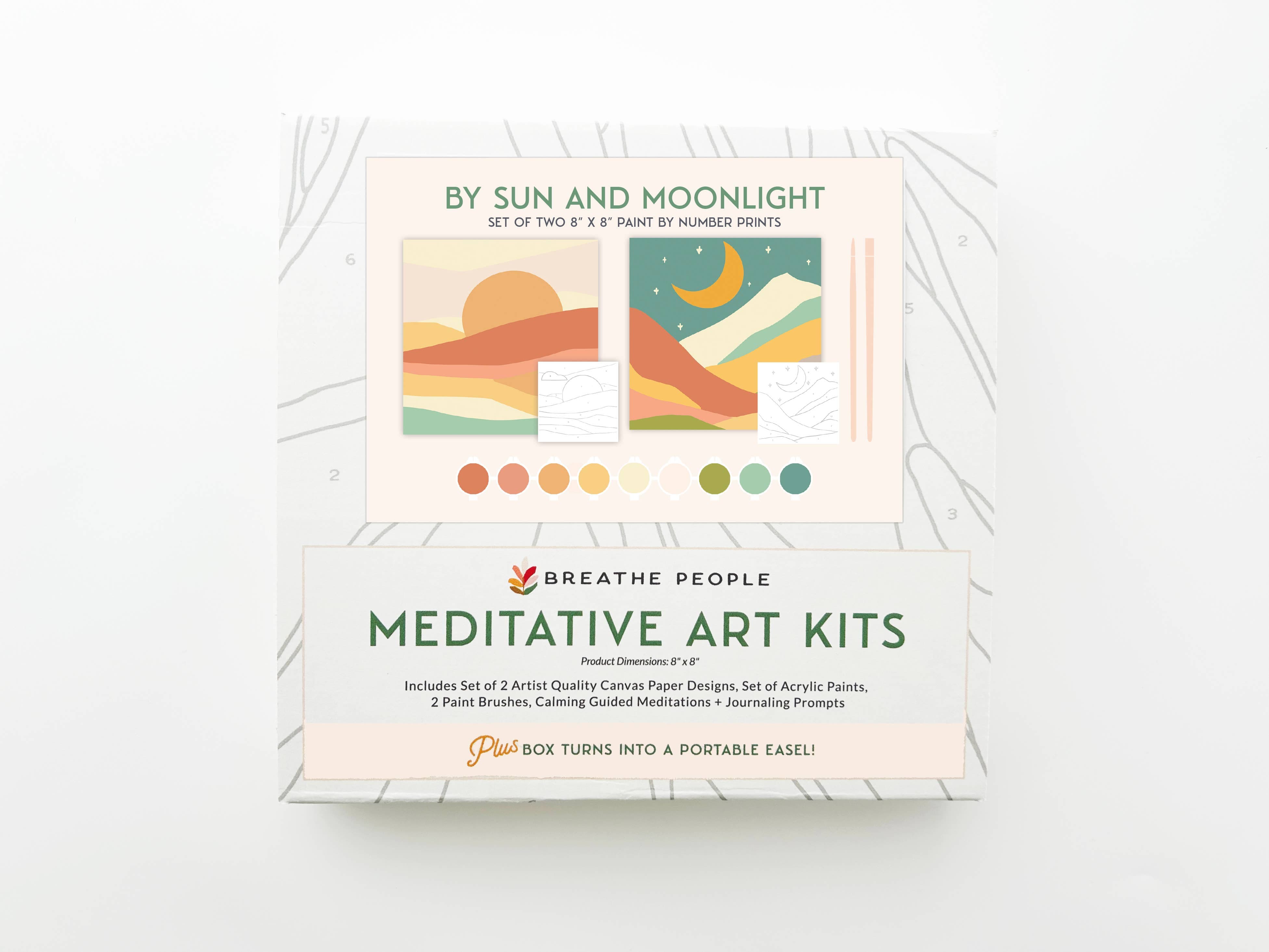 The Plant Social Sun + Moonlight Meditative Art Paint by Number Kit+ Easel available in Joshua Tree at JT Trading Post