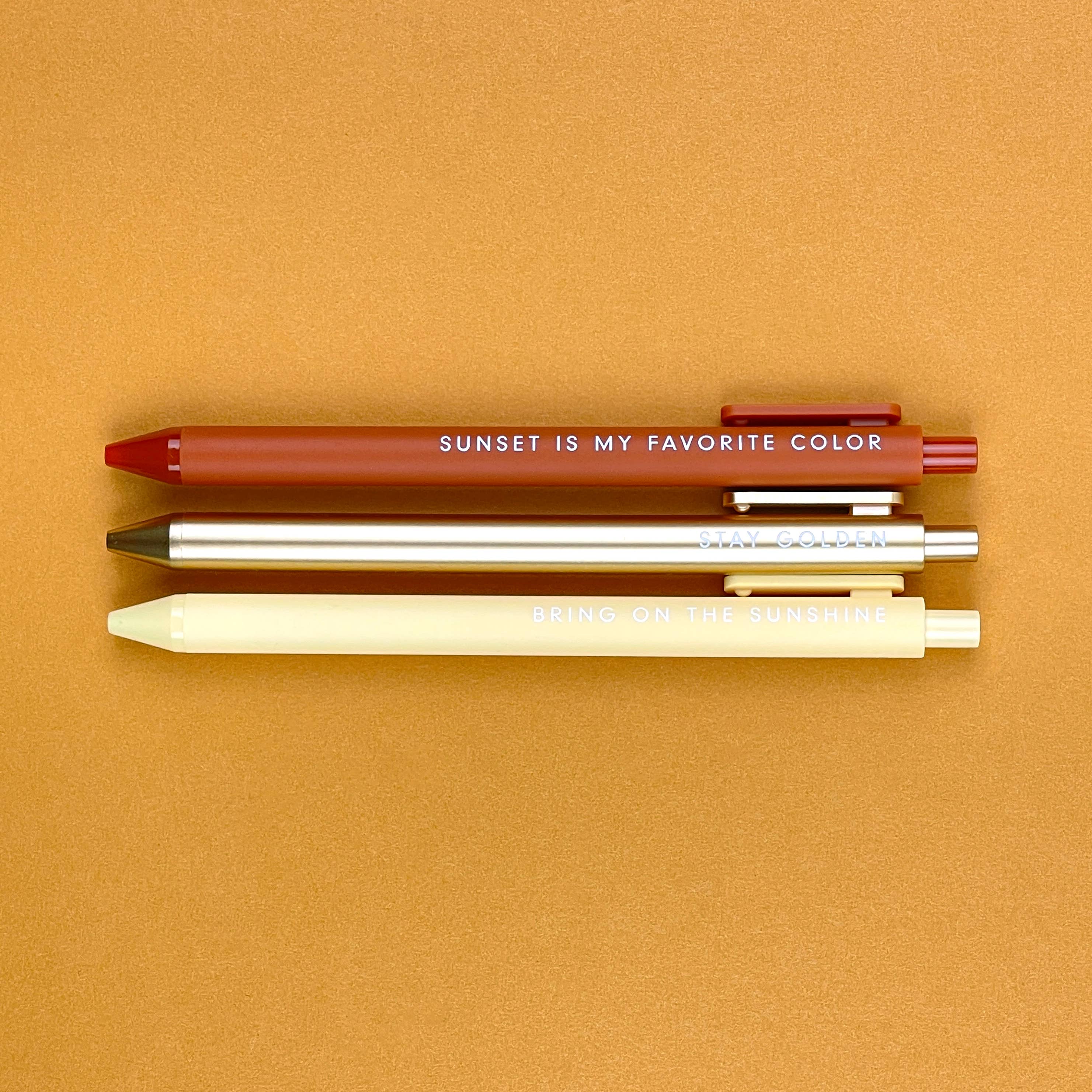 The Plant Social Sunshine Jotter Gel Pen: Set of 3 available in Joshua Tree at JT Trading Post