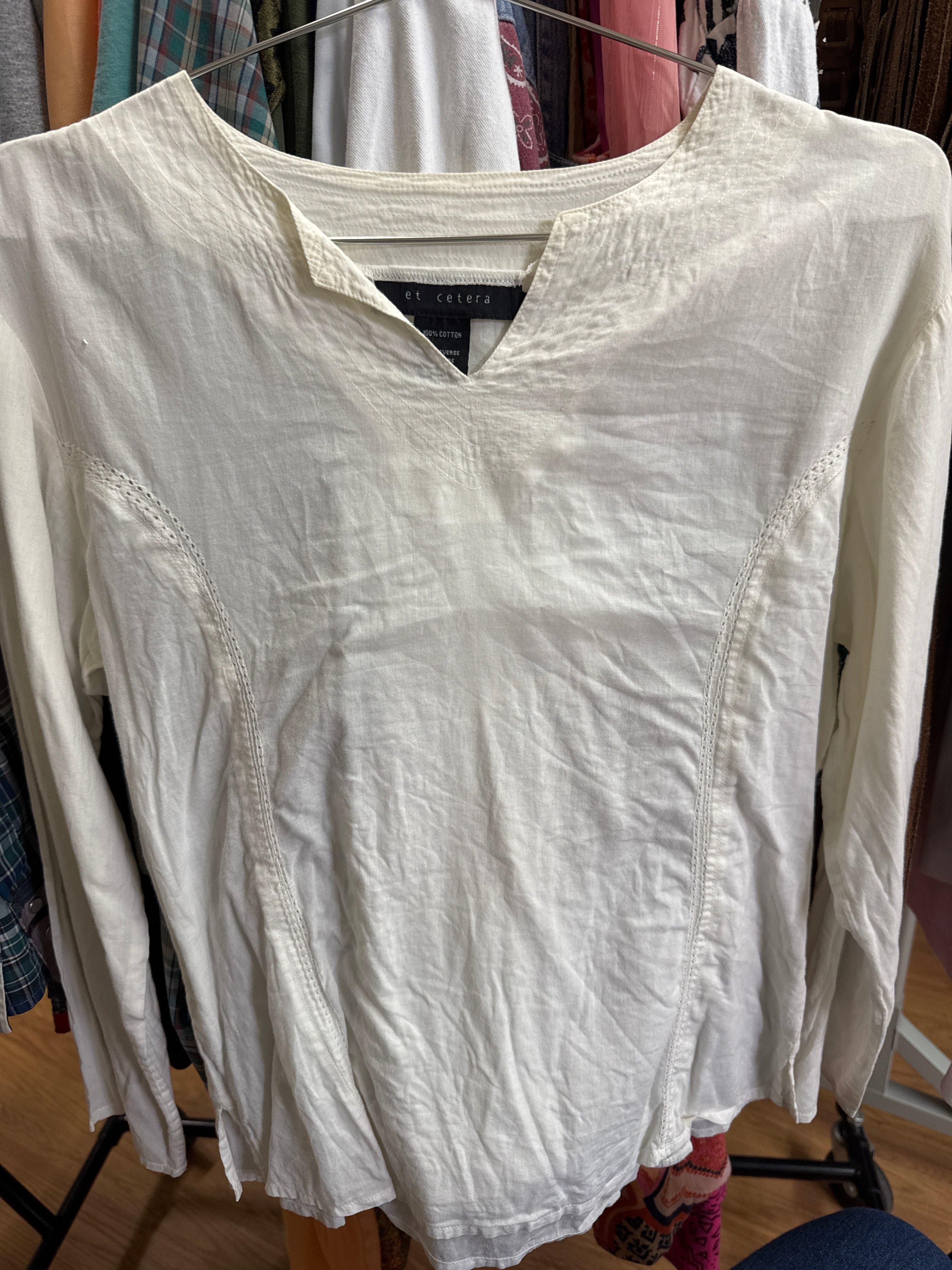 Venus Of The Desert et cetera White Cotton Boho Shirt available in Joshua Tree at JT Trading Post