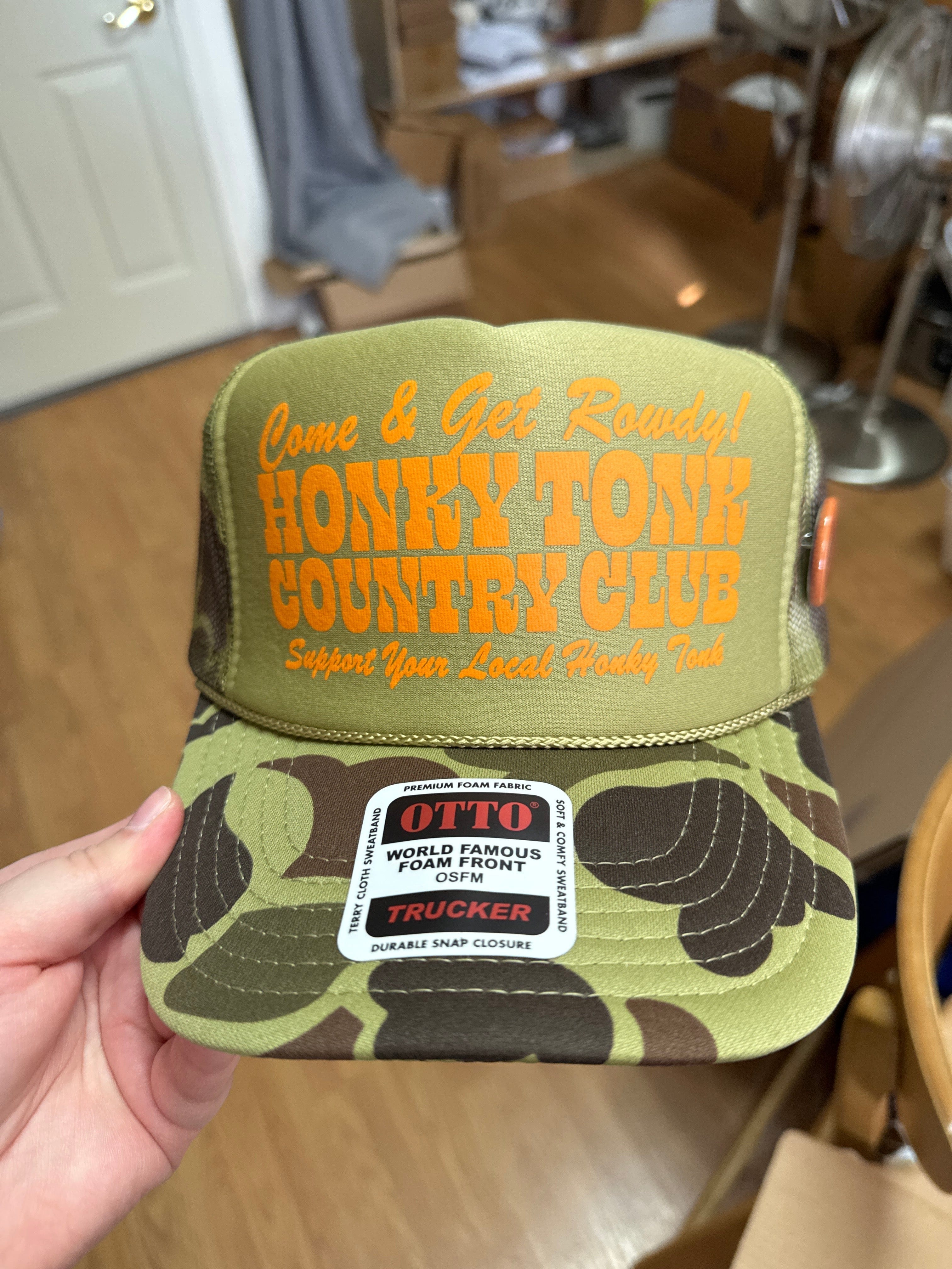 Venus Of The Desert Honky Tonk Camo Trucker Hat available in Joshua Tree at JT Trading Post
