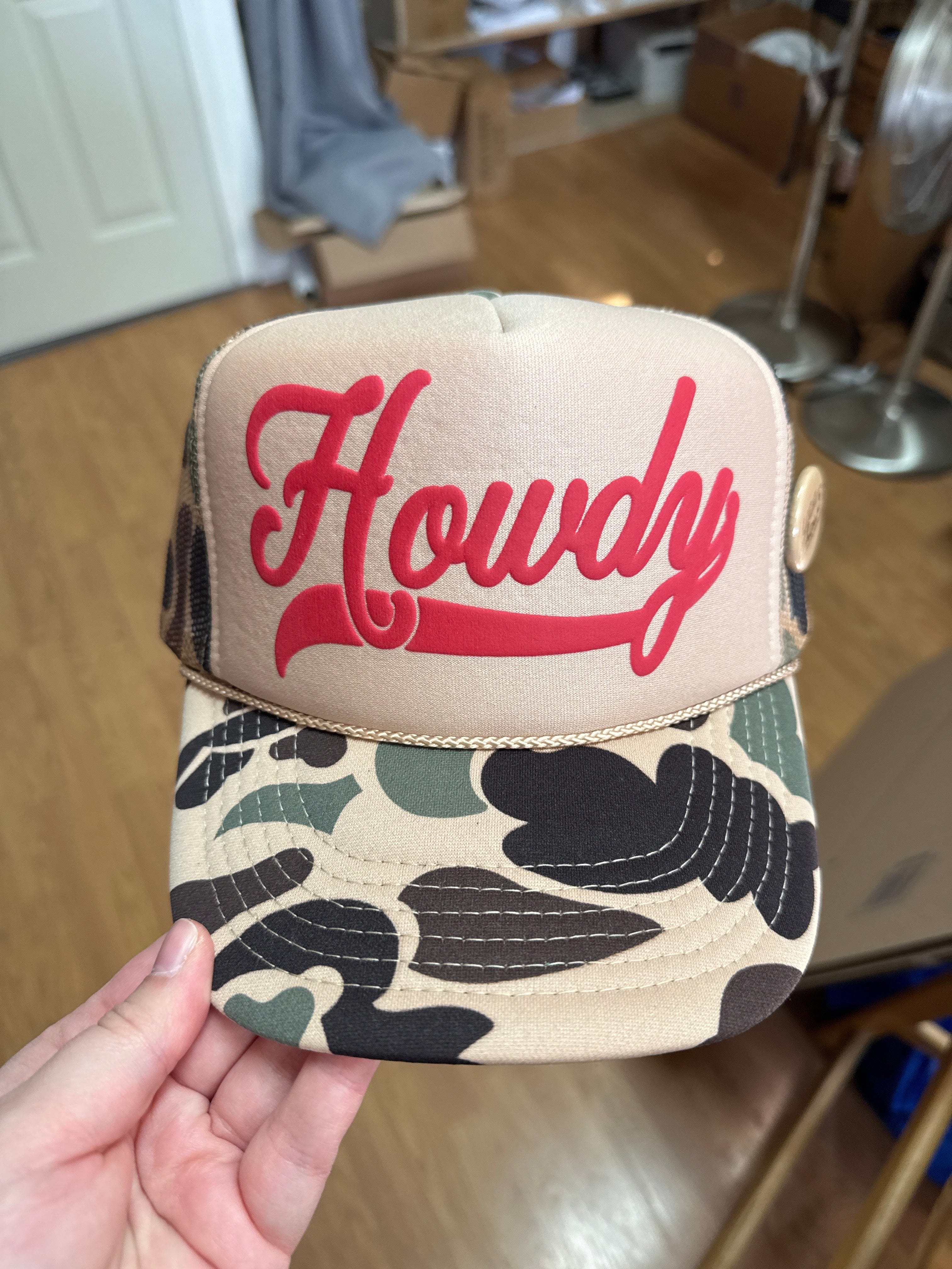 Venus Of The Desert Howdy Camo Trucker Hat available in Joshua Tree at JT Trading Post