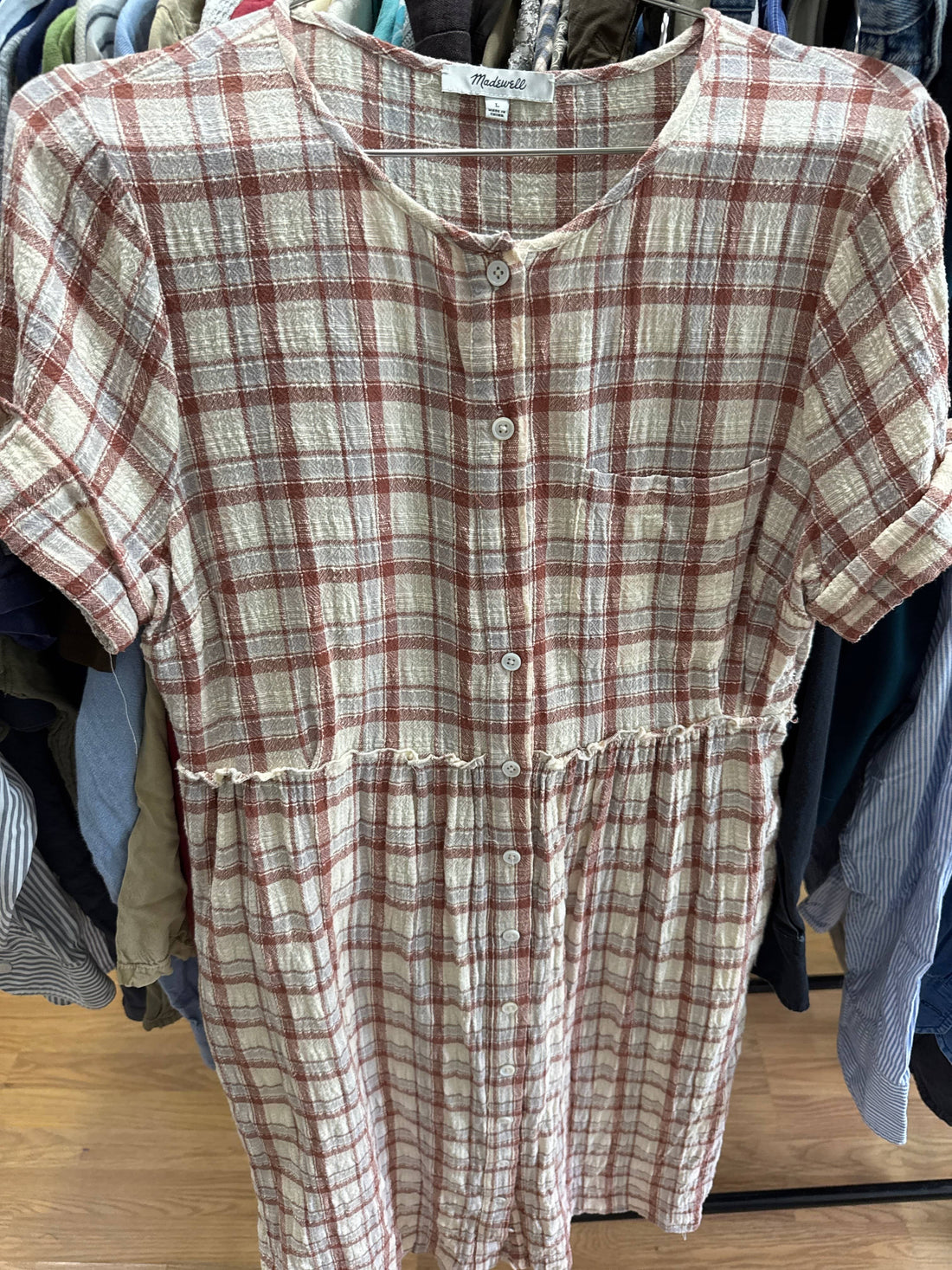 Venus Of The Desert Mod Madewell Plaid Cotton Dress available in Joshua Tree at JT Trading Post