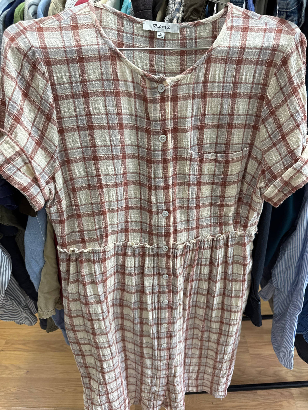 Venus Of The Desert Mod Madewell Plaid Cotton Dress available in Joshua Tree at JT Trading Post
