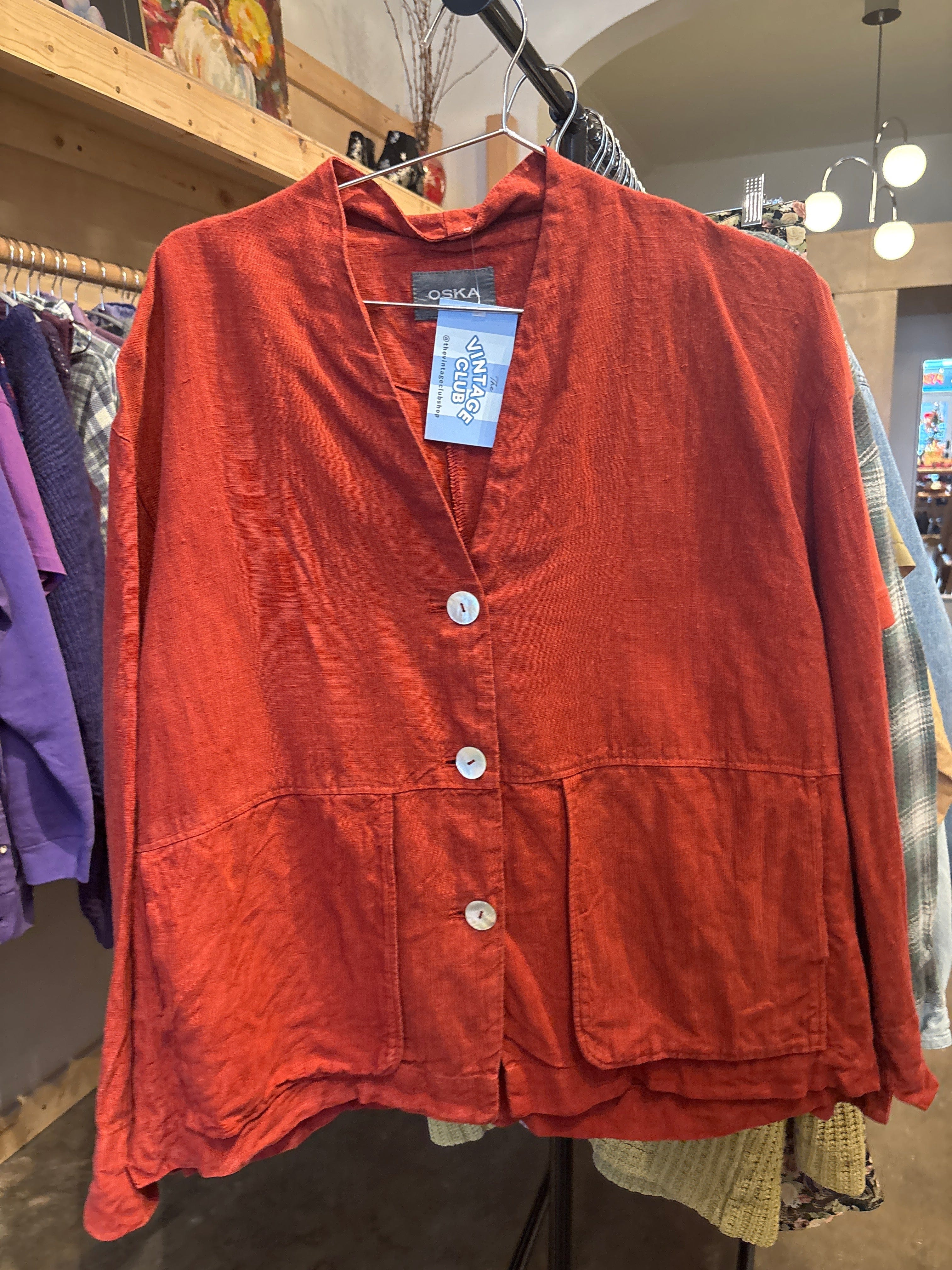 Venus Of The Desert OSKA brick linen jacket available in Joshua Tree at JT Trading Post