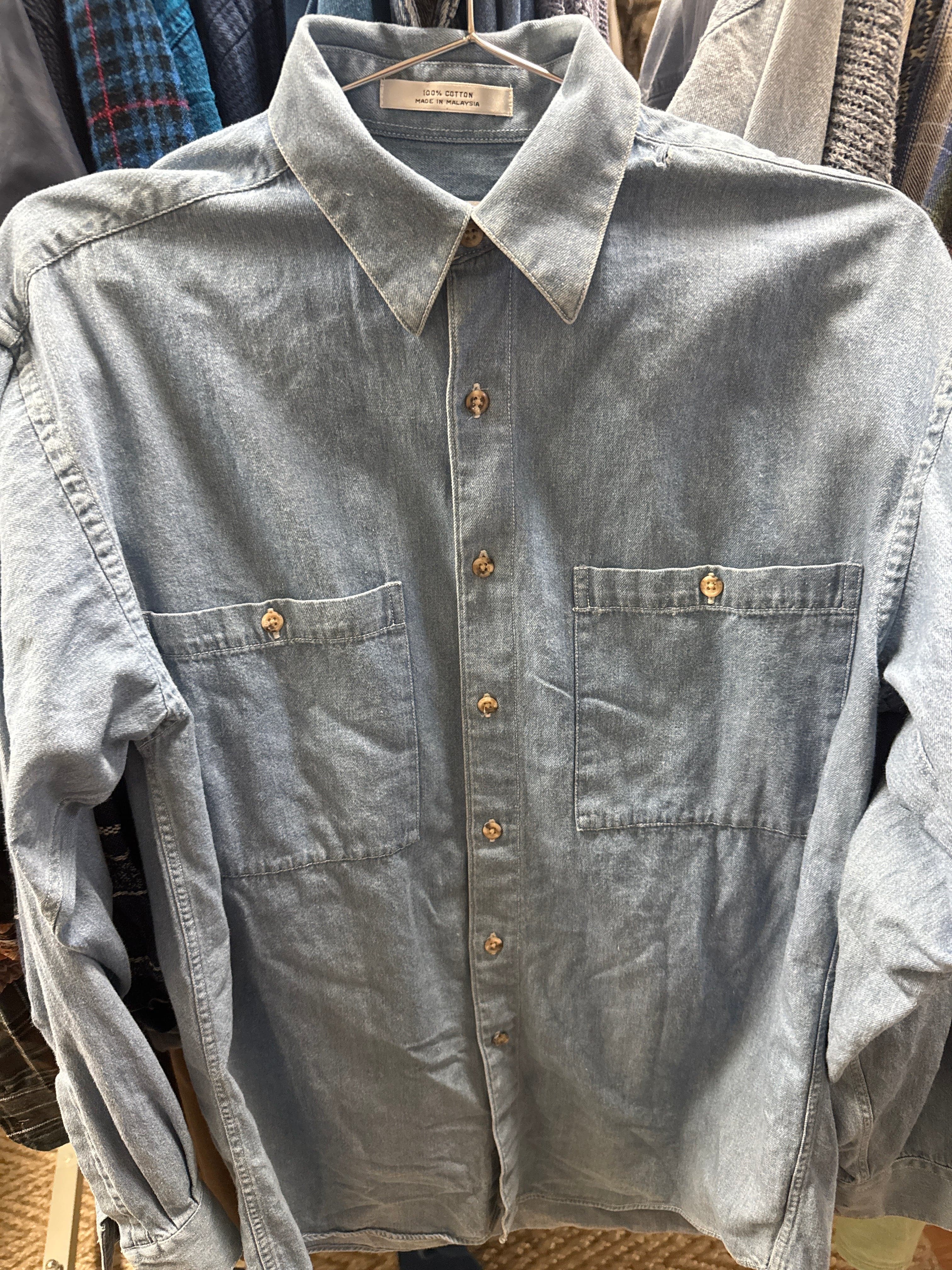 Venus Of The Desert VTG AXXA Light Denim LS Top available in Joshua Tree at JT Trading Post