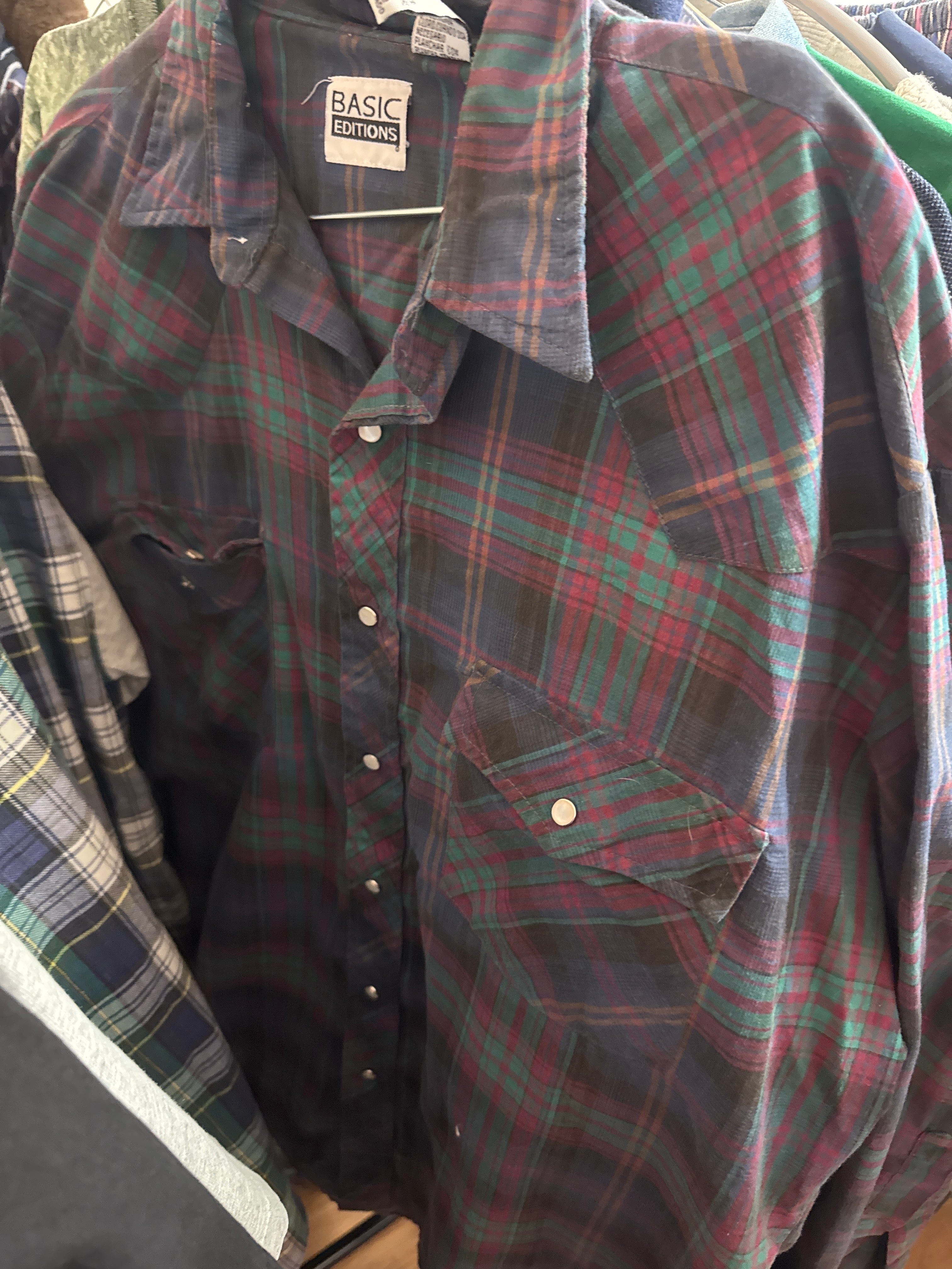 Venus Of The Desert VTG Basic Ed Plaid Snaps Shirt available in Joshua Tree at JT Trading Post