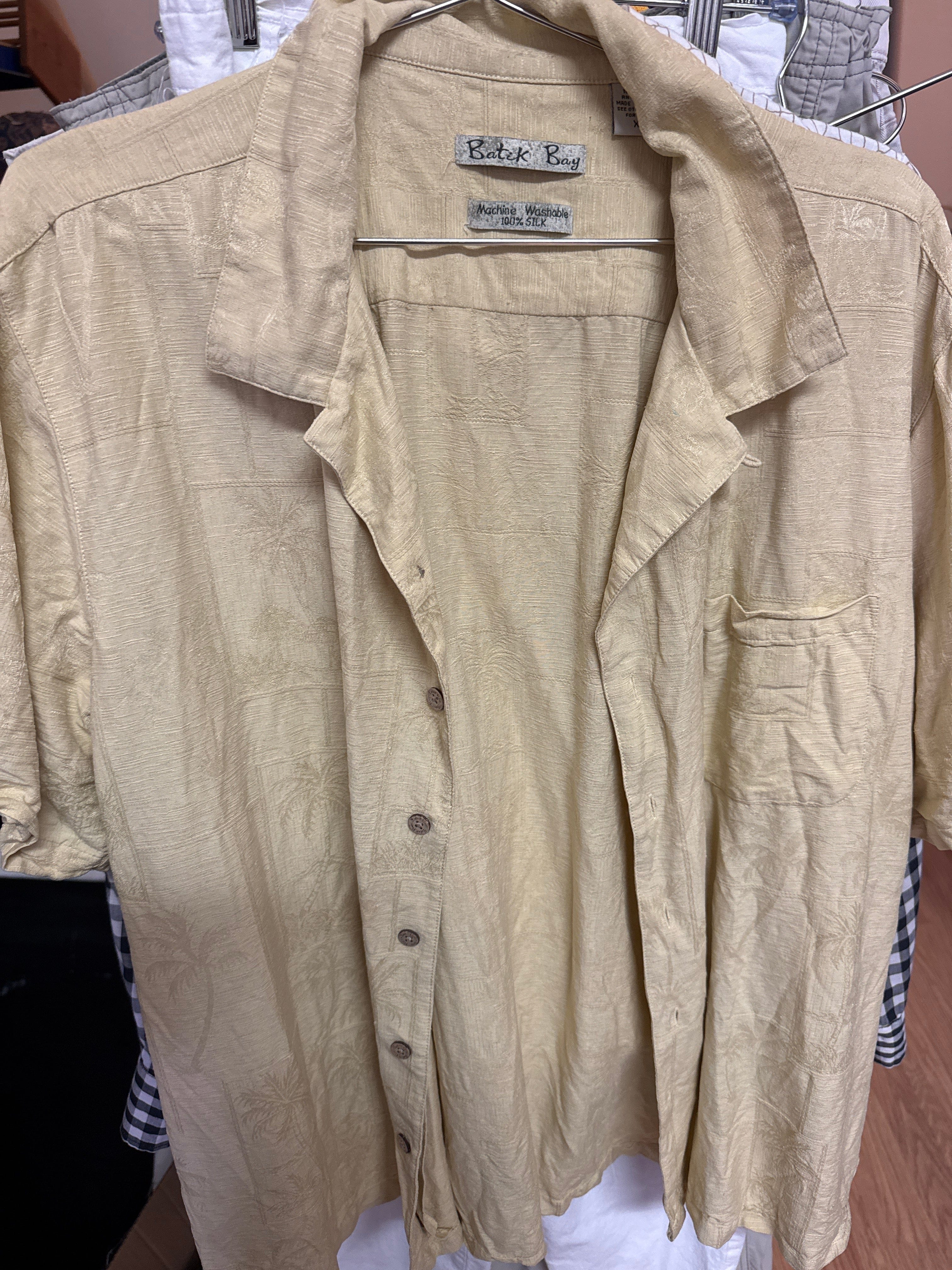 Venus Of The Desert VTG Batik Bay Tan Silk SS available in Joshua Tree at JT Trading Post