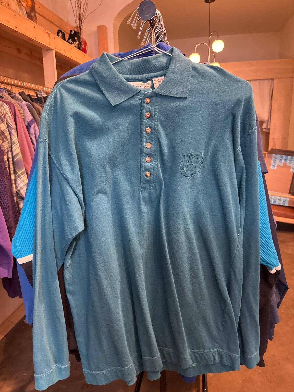 Venus Of The Desert Vtg Bugle Boy cotton logo Henley shirt available in Joshua Tree at JT Trading Post