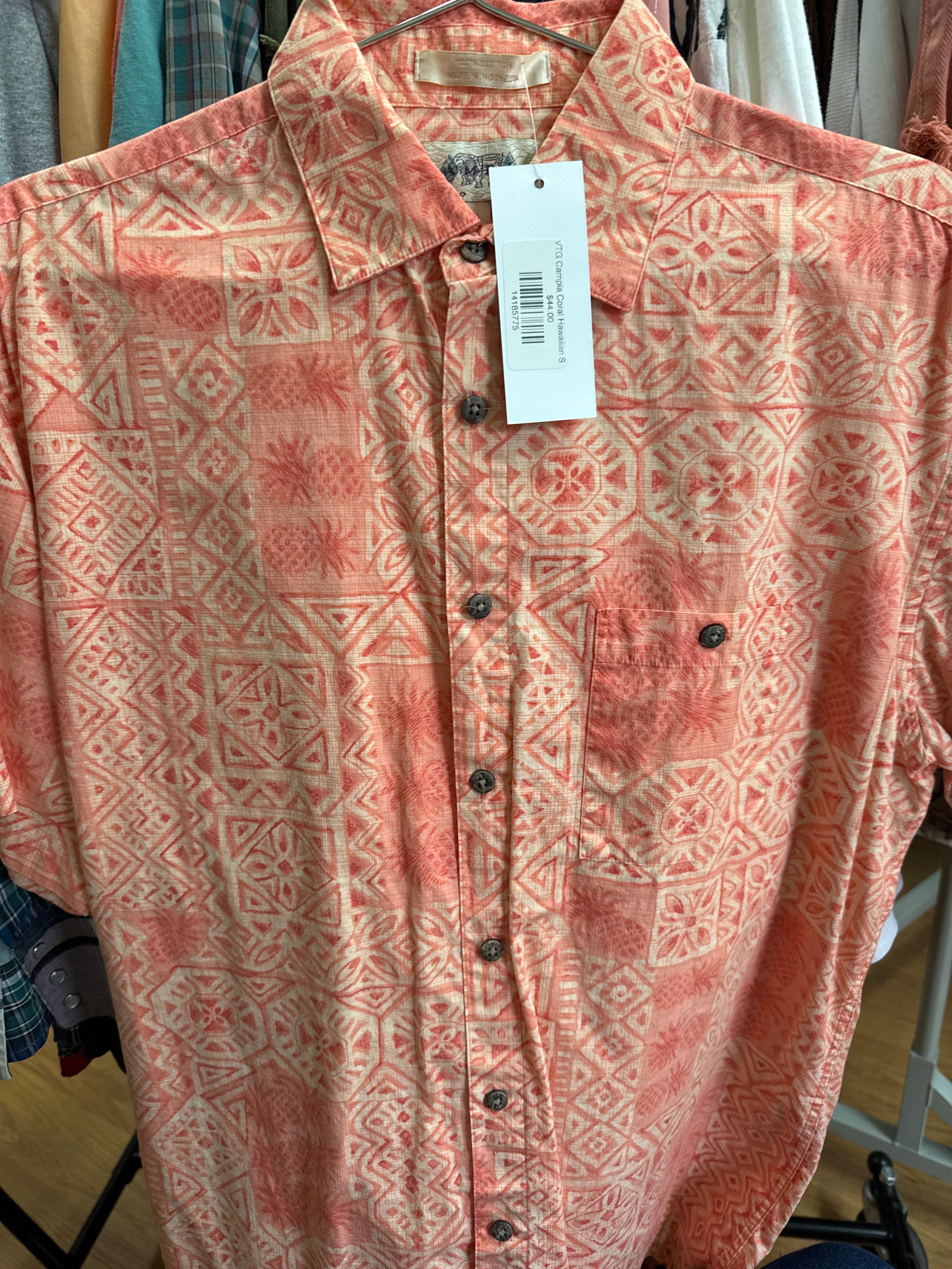Venus Of The Desert Vtg Campia Orange Hawaiian Shirt available in Joshua Tree at JT Trading Post
