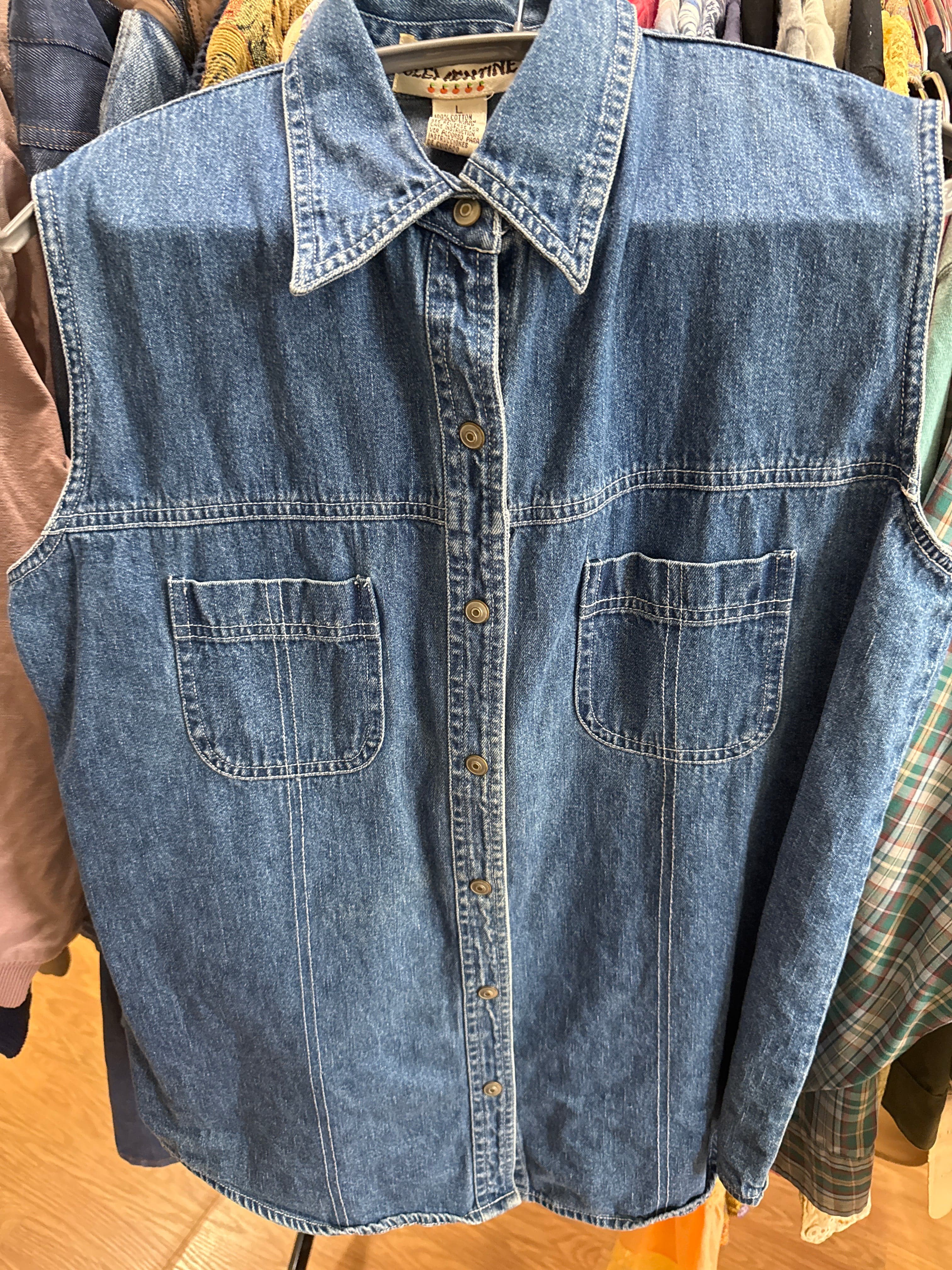 Venus Of The Desert Vtg Clementine Sleeveless Denim Top available in Joshua Tree at JT Trading Post