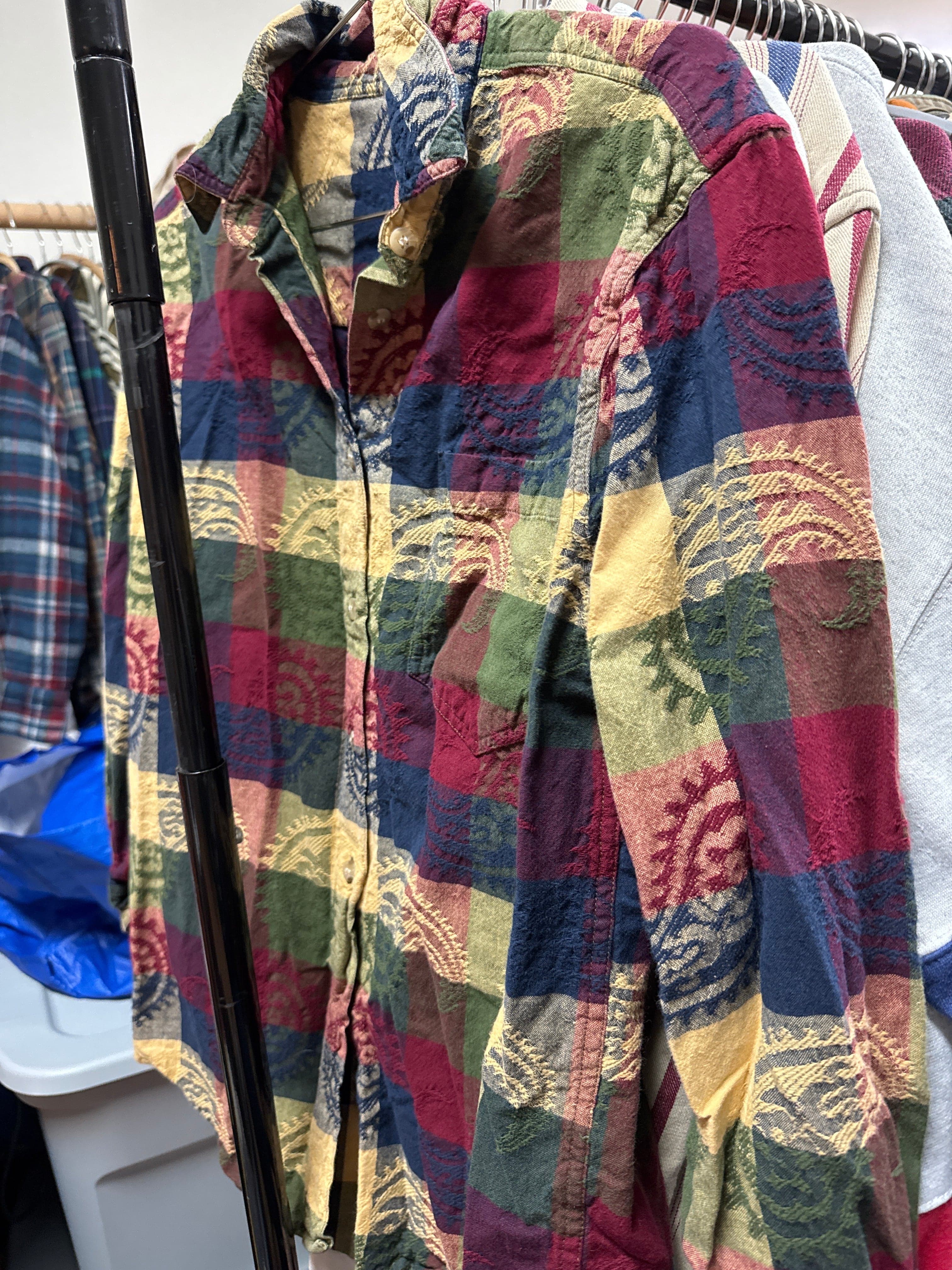 Venus Of The Desert VTG Colorful Paisley Checker LS available in Joshua Tree at JT Trading Post