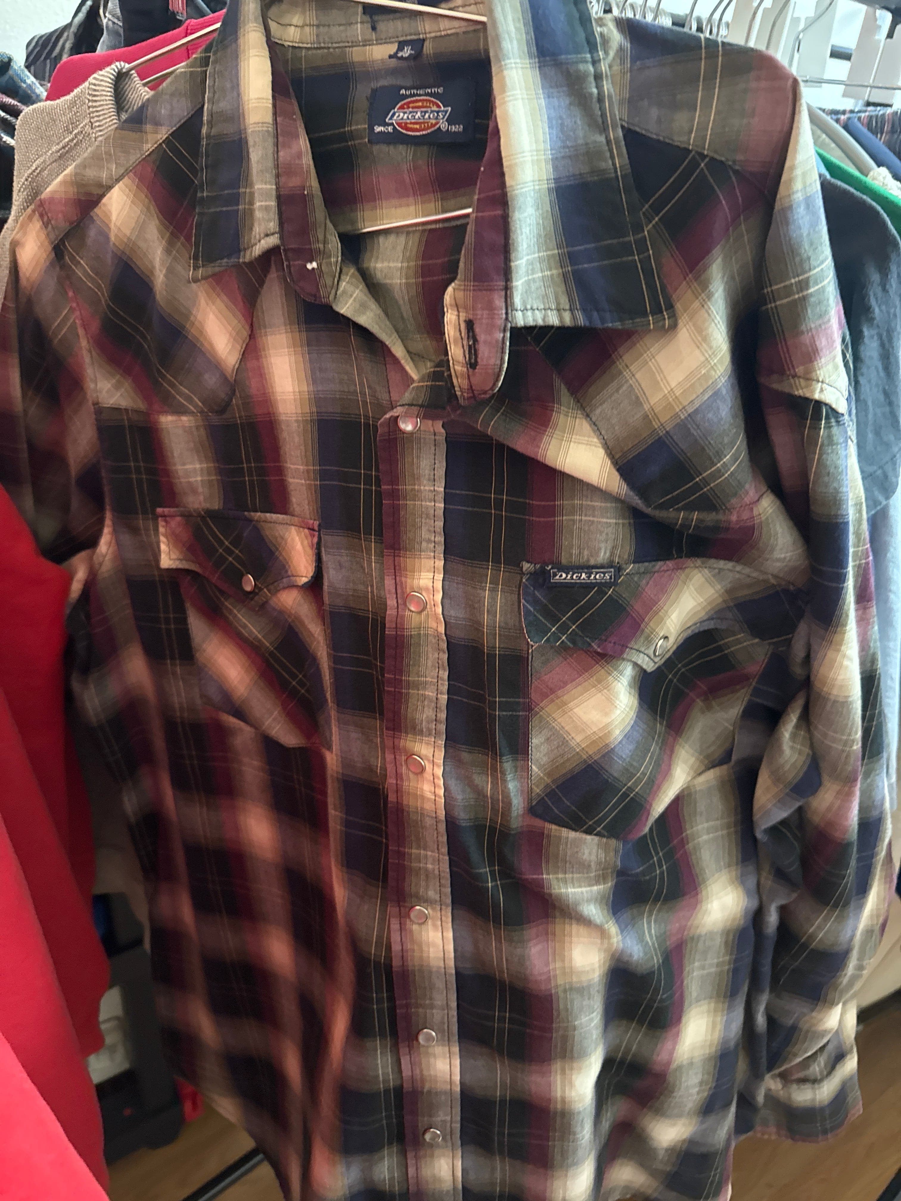 Venus Of The Desert VTG Dickies Plaid Snaps Shirt available in Joshua Tree at JT Trading Post