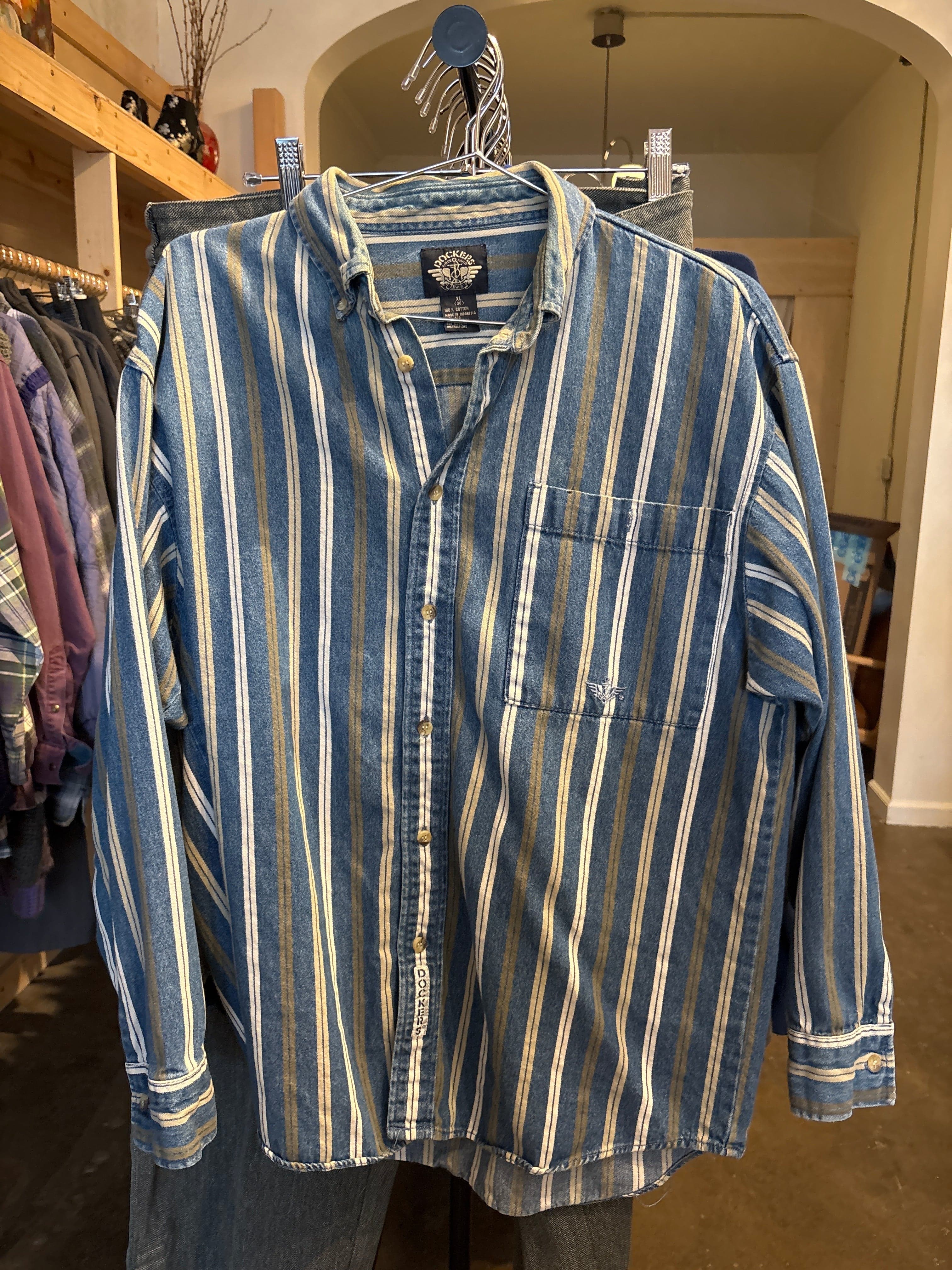 Venus Of The Desert Vtg Dockers cotton stripe button down available in Joshua Tree at JT Trading Post