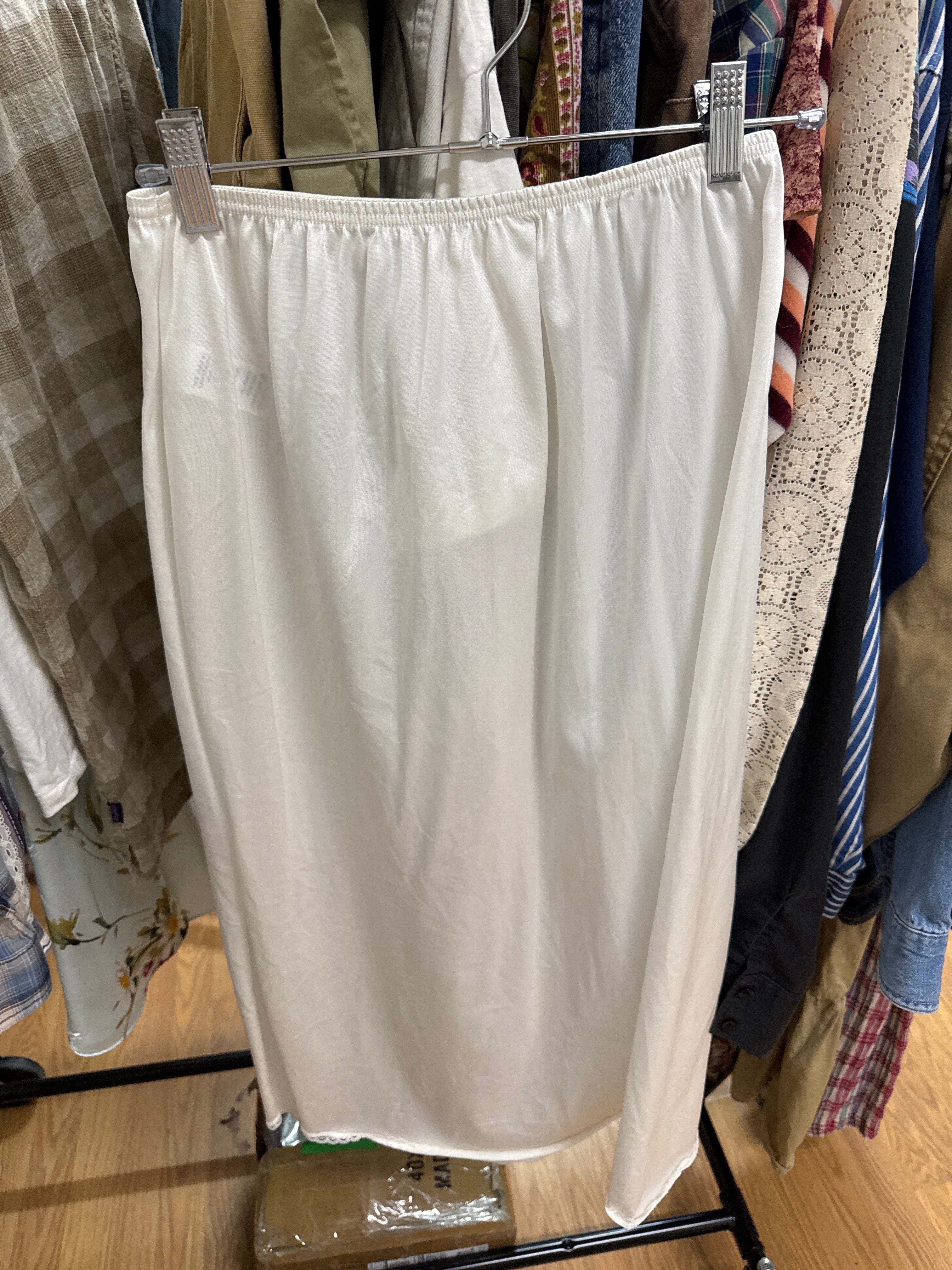 Venus Of The Desert Vtg Dramatic Slit White Slip Skirt available in Joshua Tree at JT Trading Post