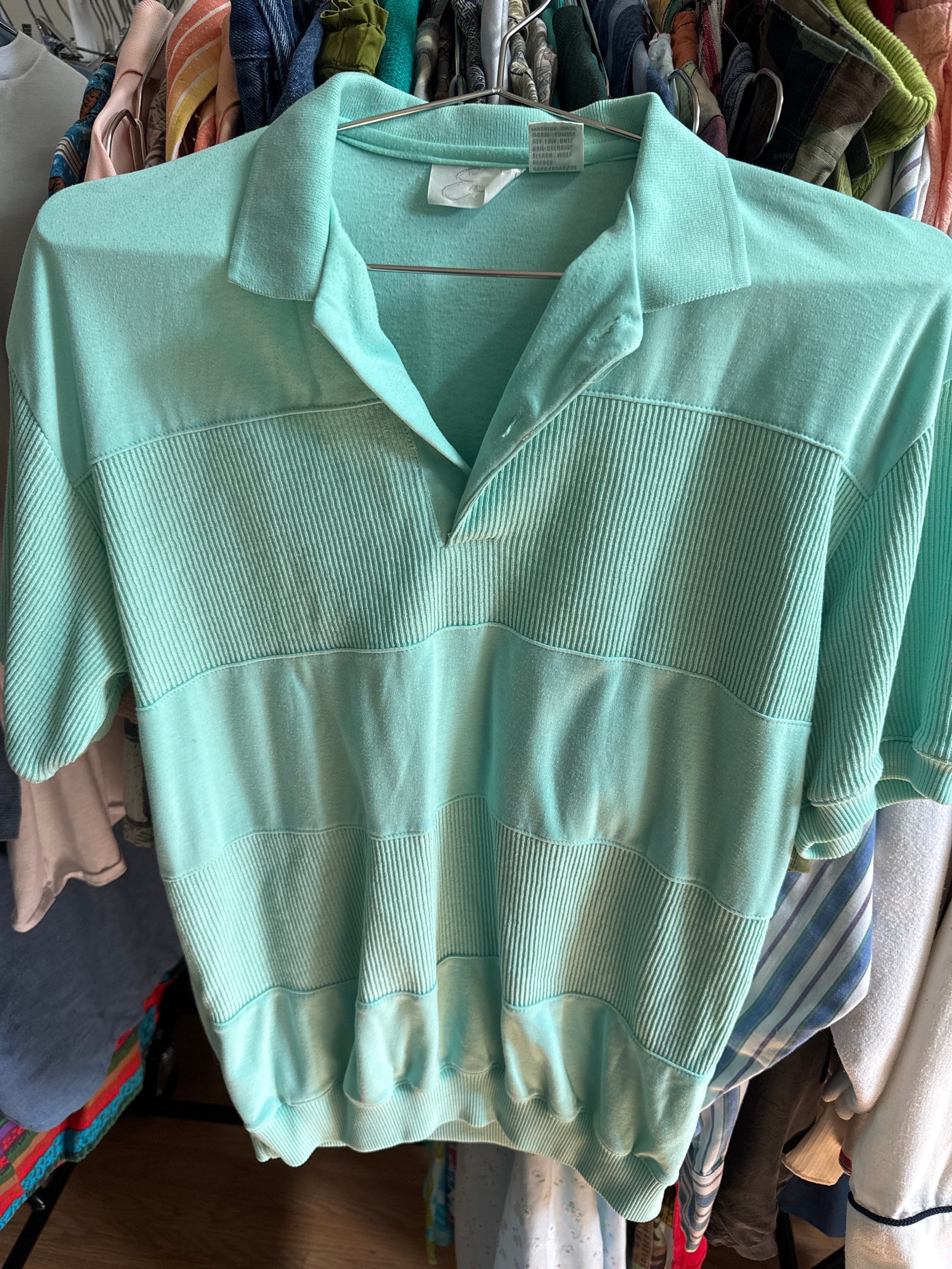Venus Of The Desert VTG Envoy Blue Grn Polo available in Joshua Tree at JT Trading Post