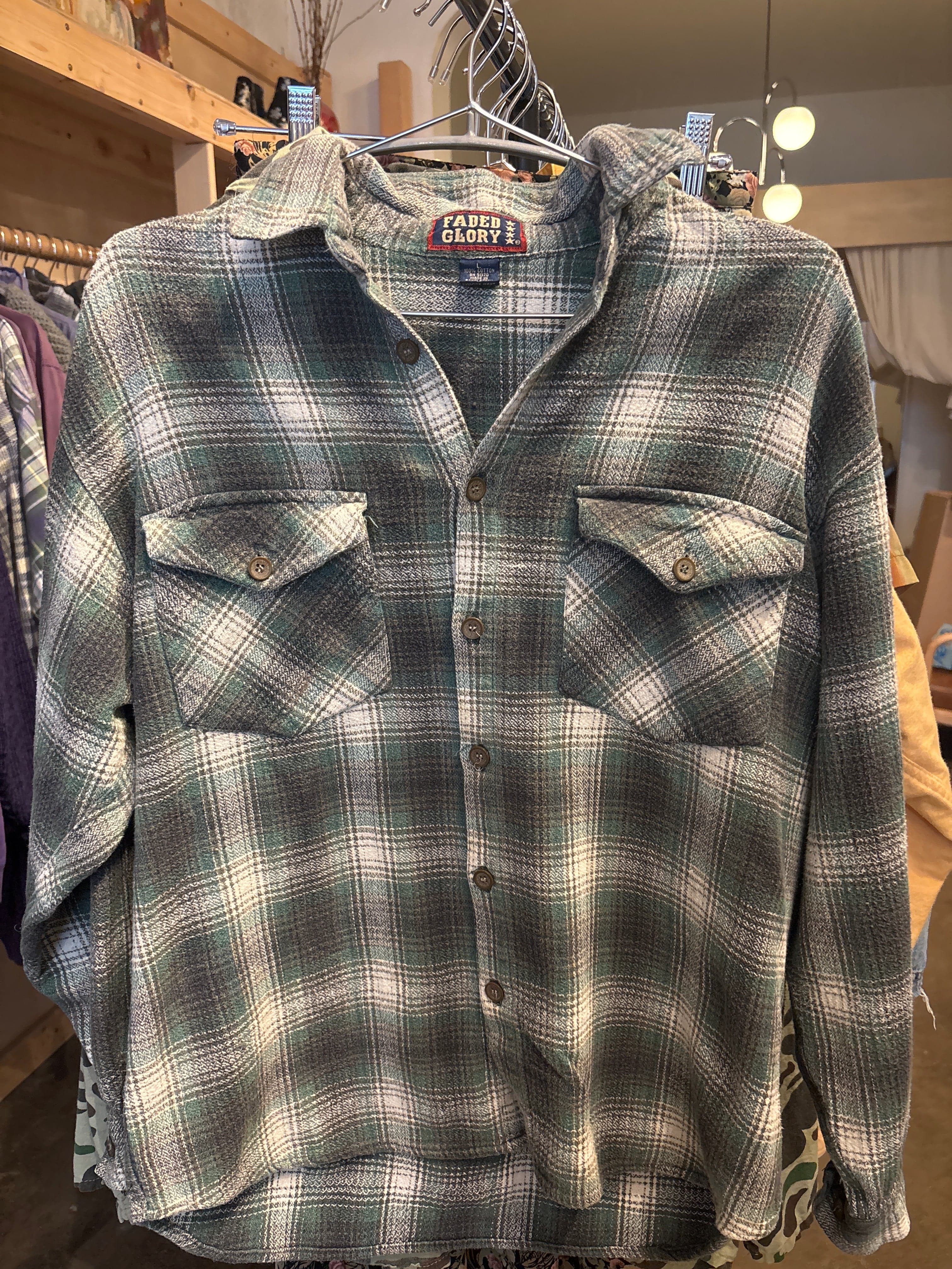 Venus Of The Desert Vtg Faded Glory green cotton flannel available in Joshua Tree at JT Trading Post