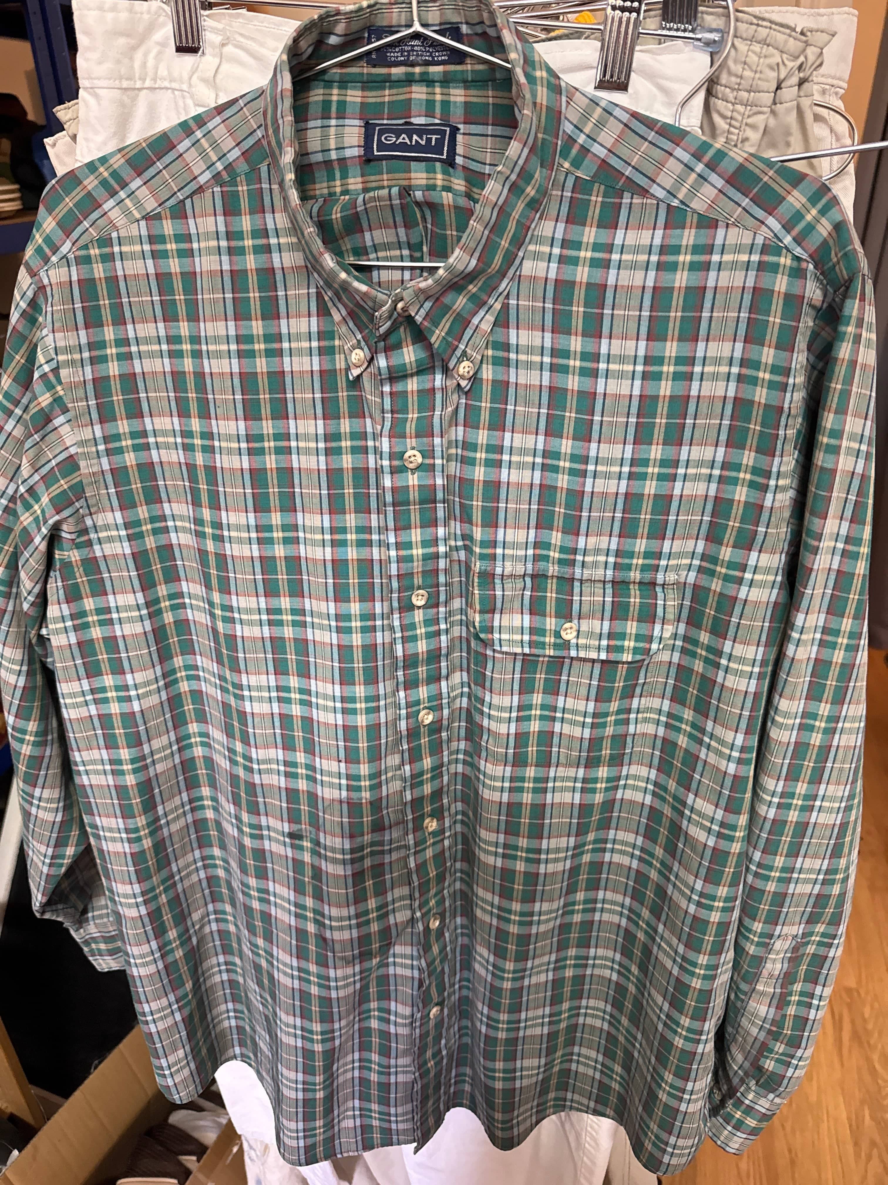Venus Of The Desert VTG Gant Teal Plaid Button Down available in Joshua Tree at JT Trading Post