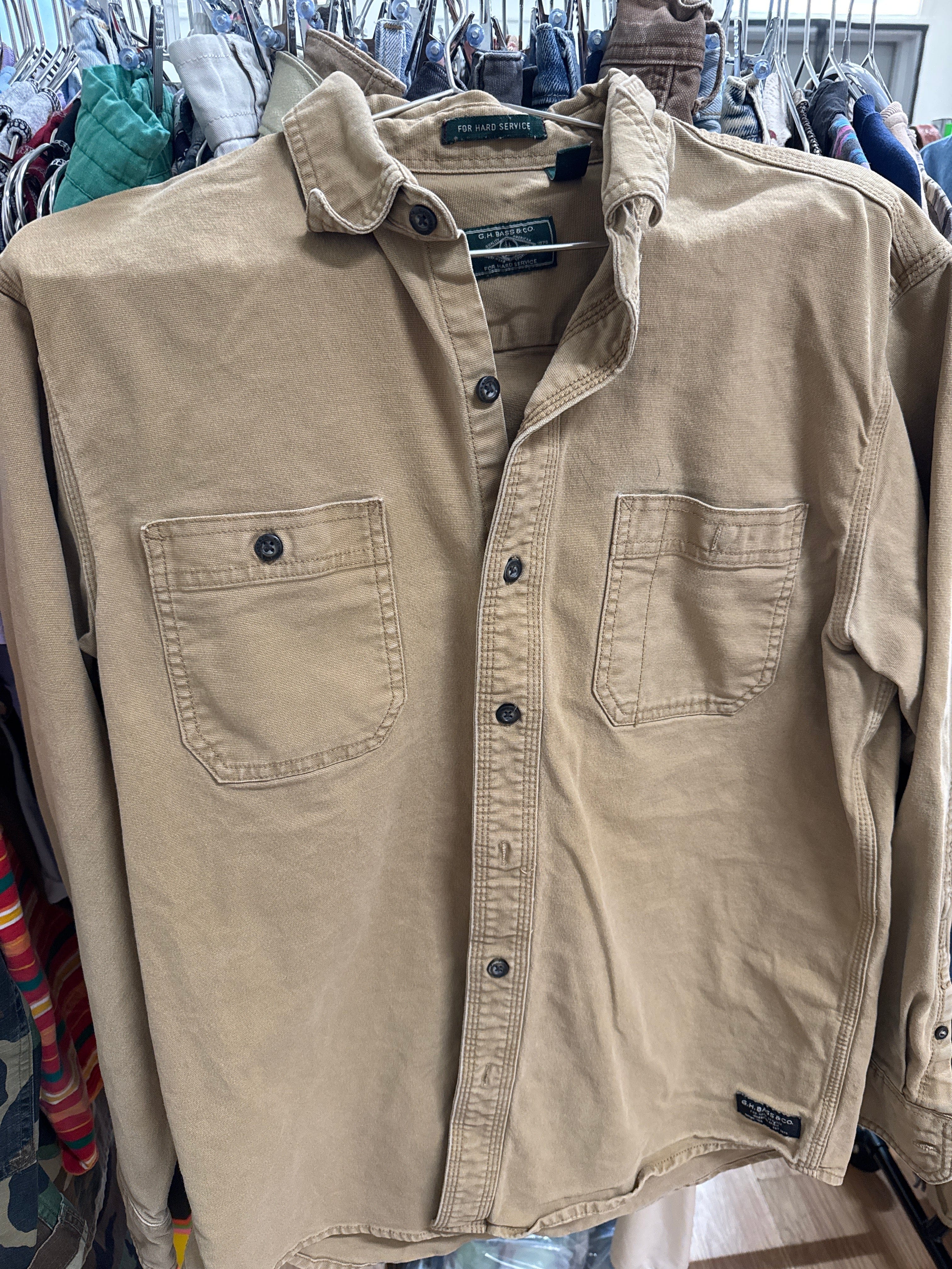 Venus Of The Desert Vtg GH Bass Brown Work Shirt available in Joshua Tree at JT Trading Post