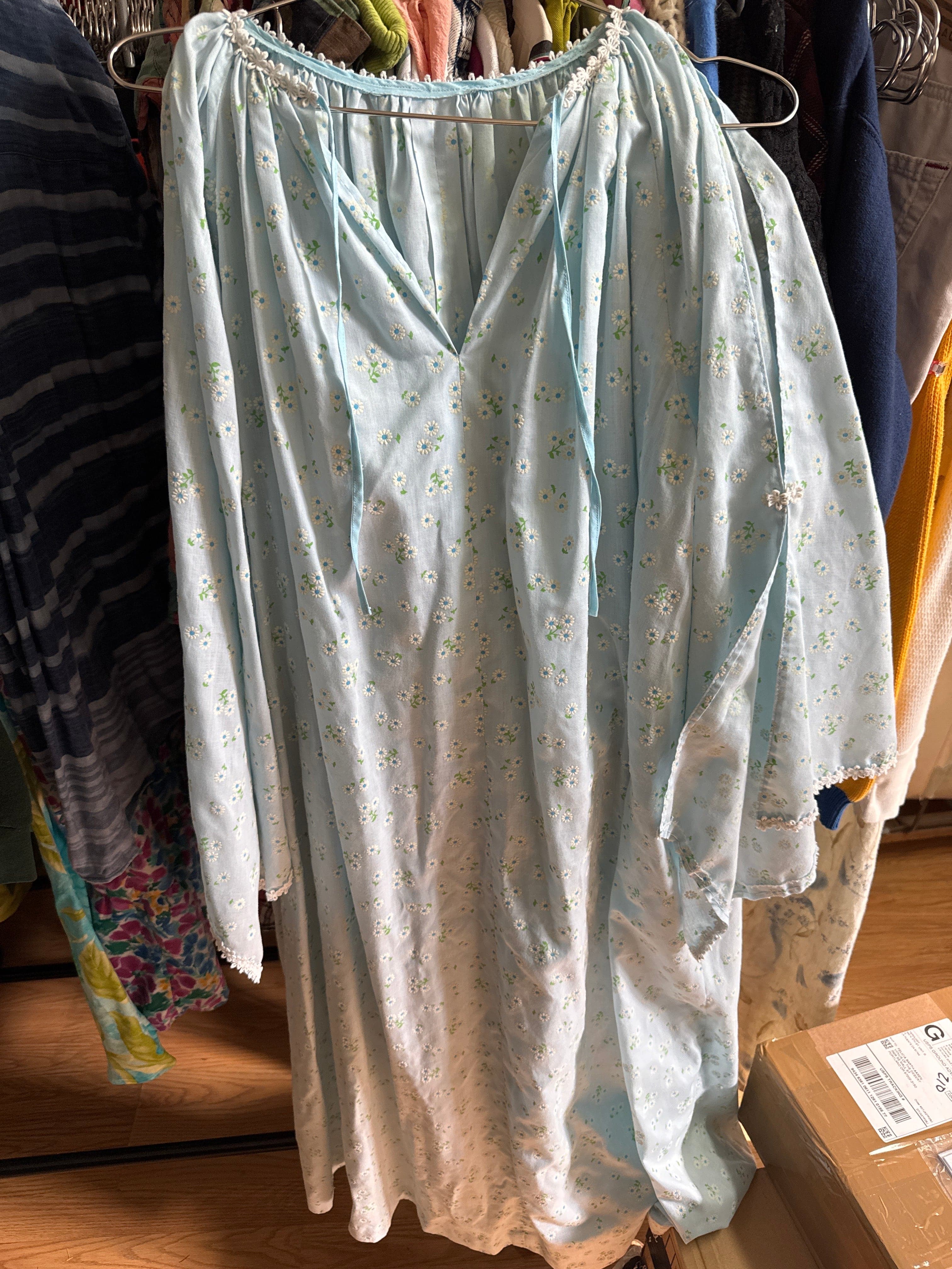 Venus Of The Desert VTG Handmade Blue Floral Nightie Dress available in Joshua Tree at JT Trading Post