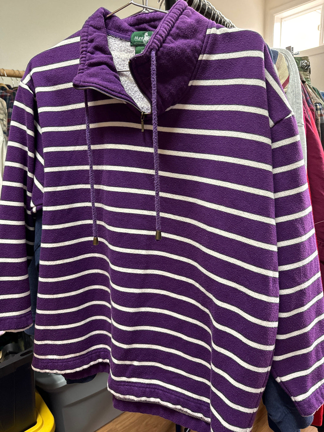 Venus Of The Desert VTG Hunt Club Purple Stripe 1/4 Zip available in Joshua Tree at JT Trading Post