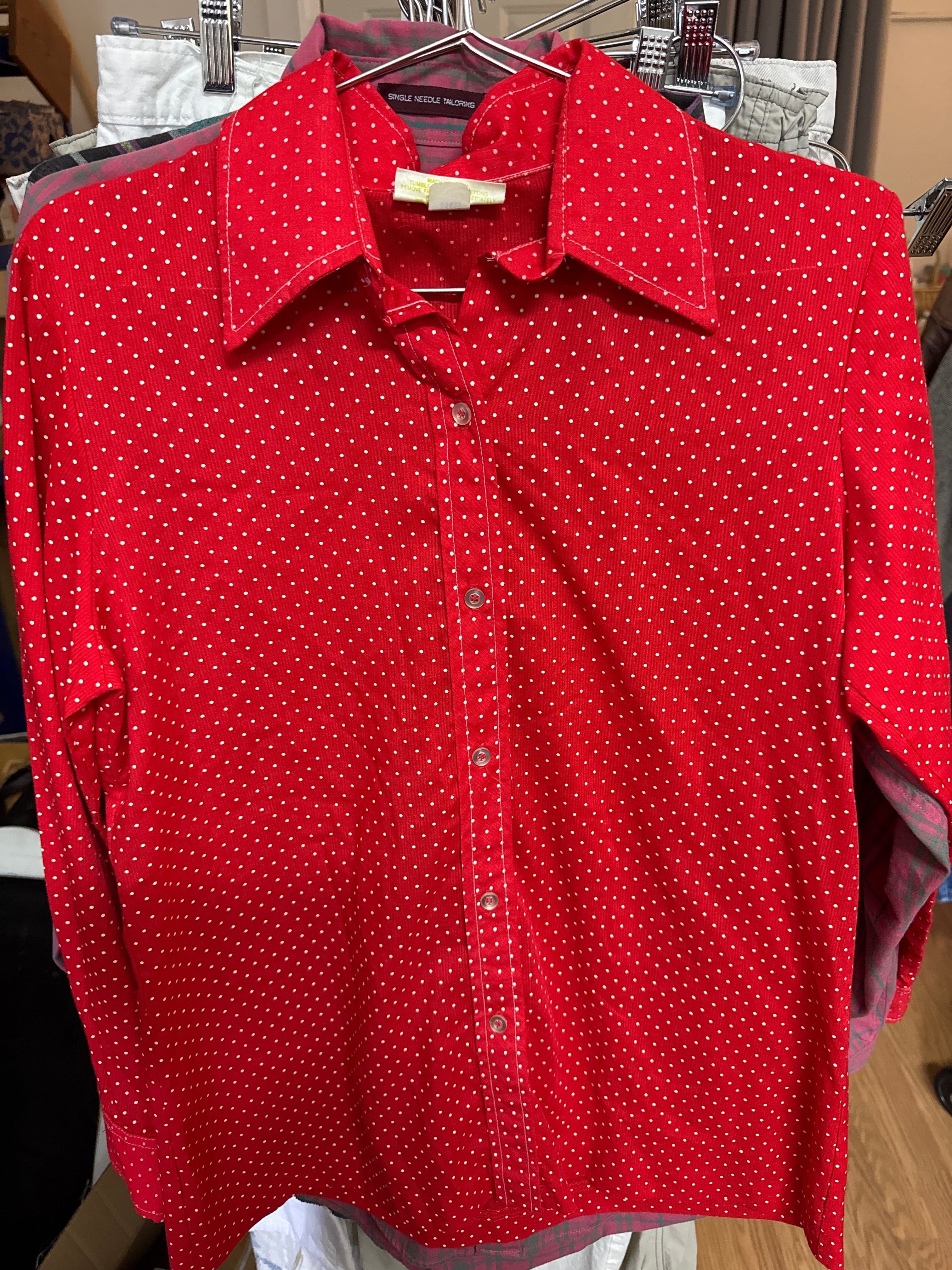 Venus Of The Desert VTG Kolortron Red Polka Dot Shirt available in Joshua Tree at JT Trading Post