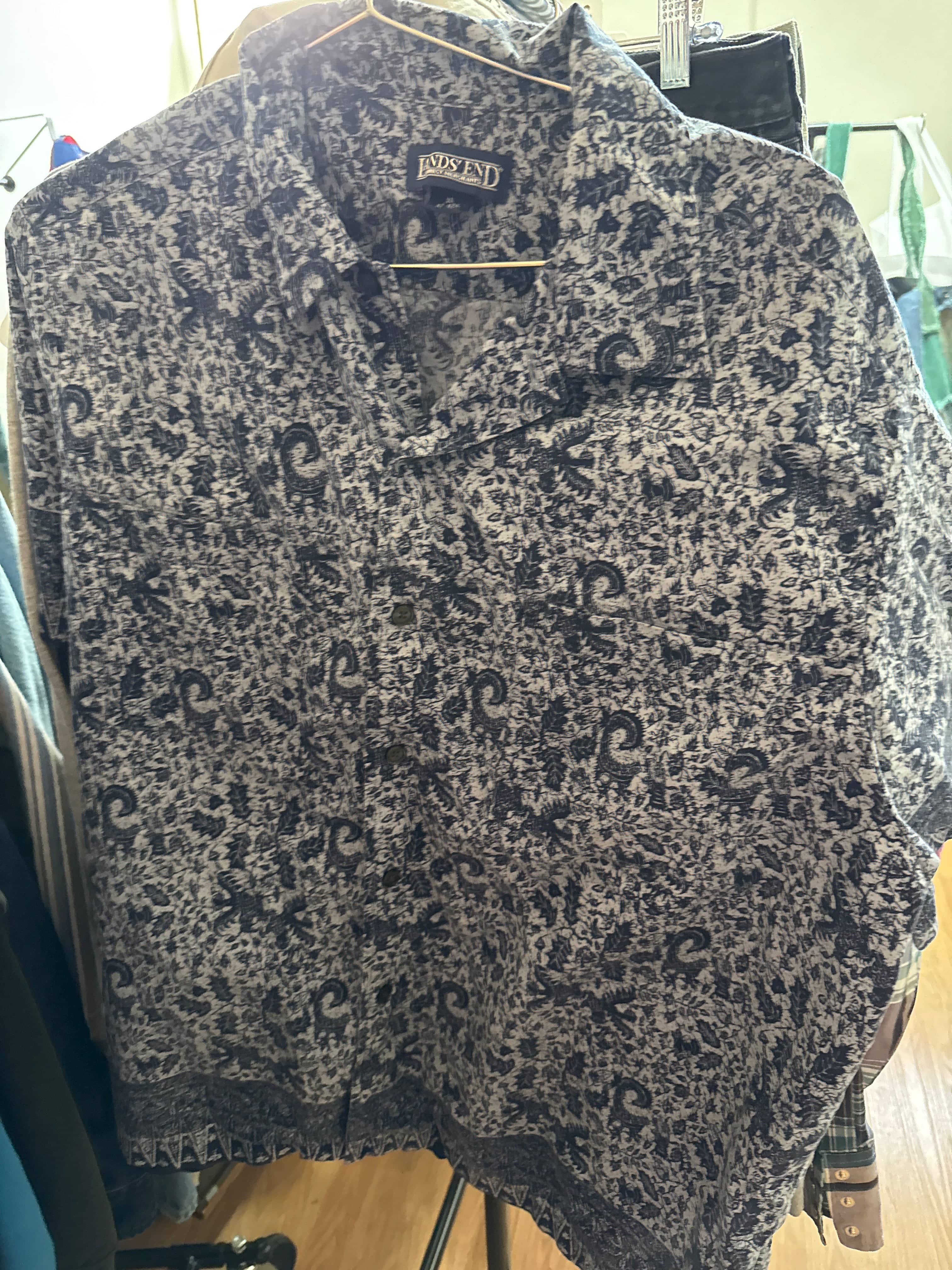 Venus Of The Desert VTG Lands End Blue Cotton Shirt available in Joshua Tree at JT Trading Post