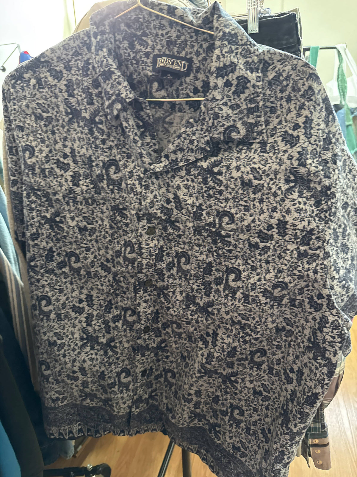 Venus Of The Desert VTG Lands End Blue Cotton Shirt available in Joshua Tree at JT Trading Post