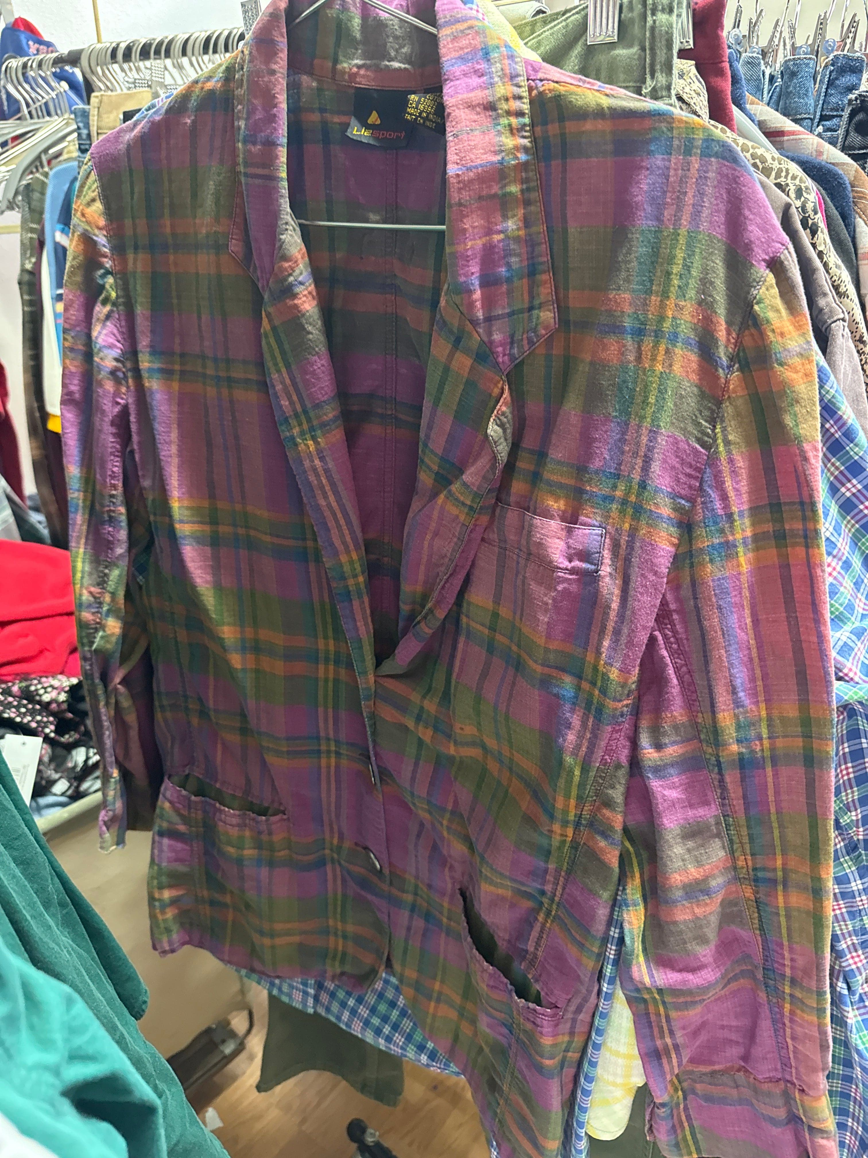 Venus Of The Desert VTG Liz Plaid Cotton Blazer available in Joshua Tree at JT Trading Post