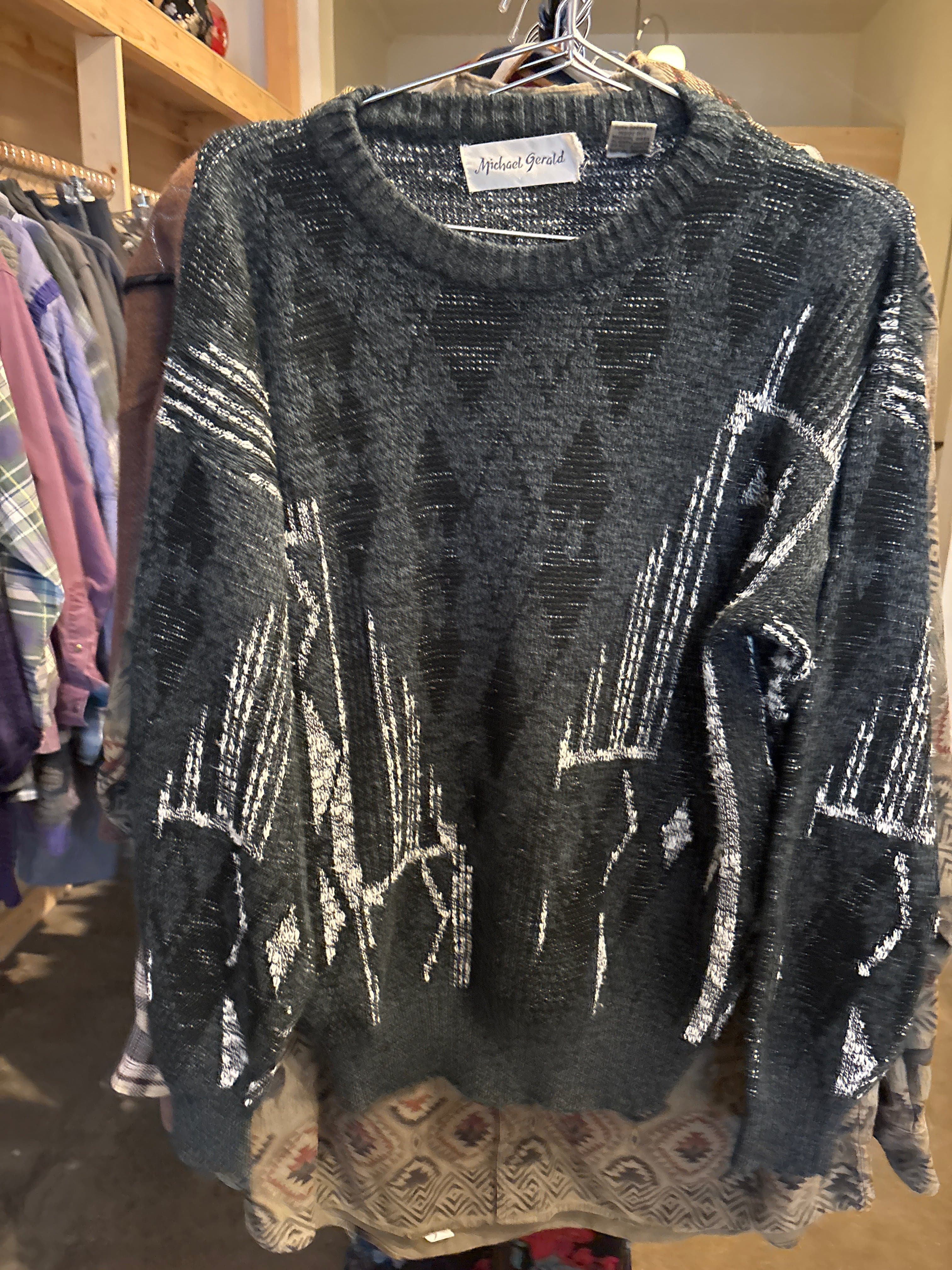 Venus Of The Desert Vtg Michael Gerald abstract sweater available in Joshua Tree at JT Trading Post