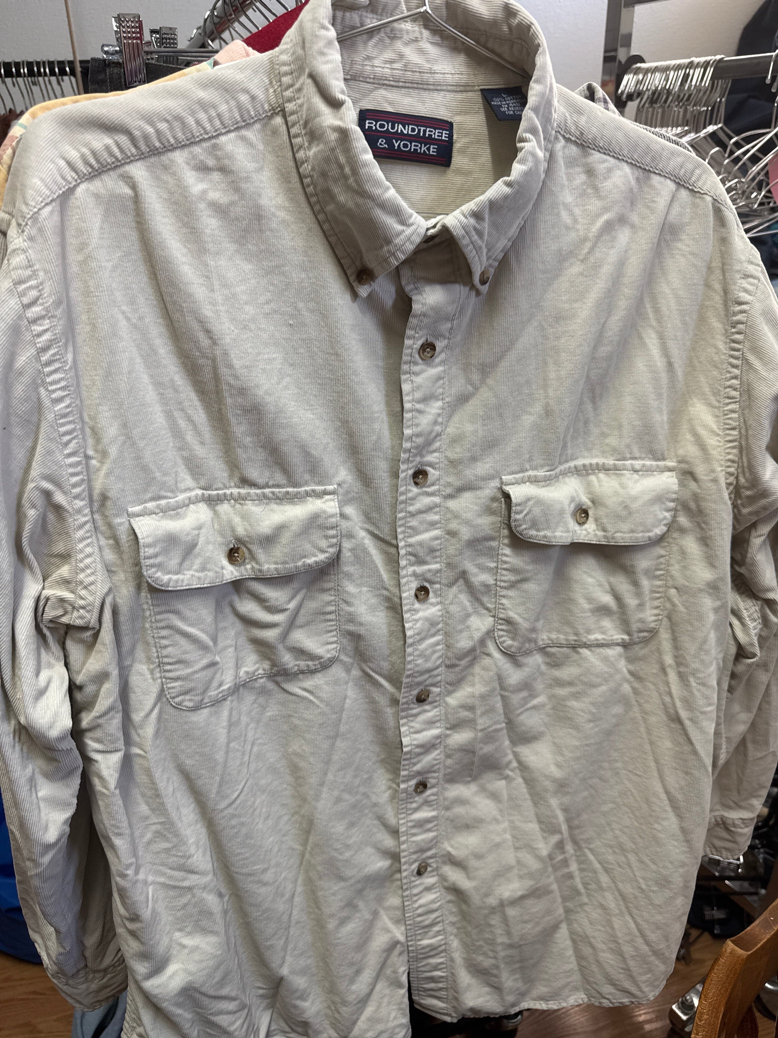 Venus Of The Desert VTG Roundtree Grey Cord Shirt available in Joshua Tree at JT Trading Post